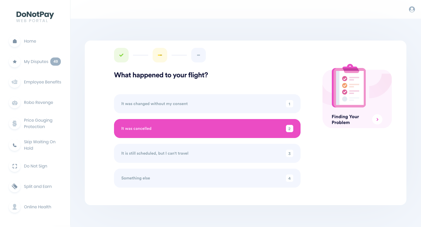 DoNotPay allows consumers to dispute airline refunds in the form of vouchers instead of cash.
