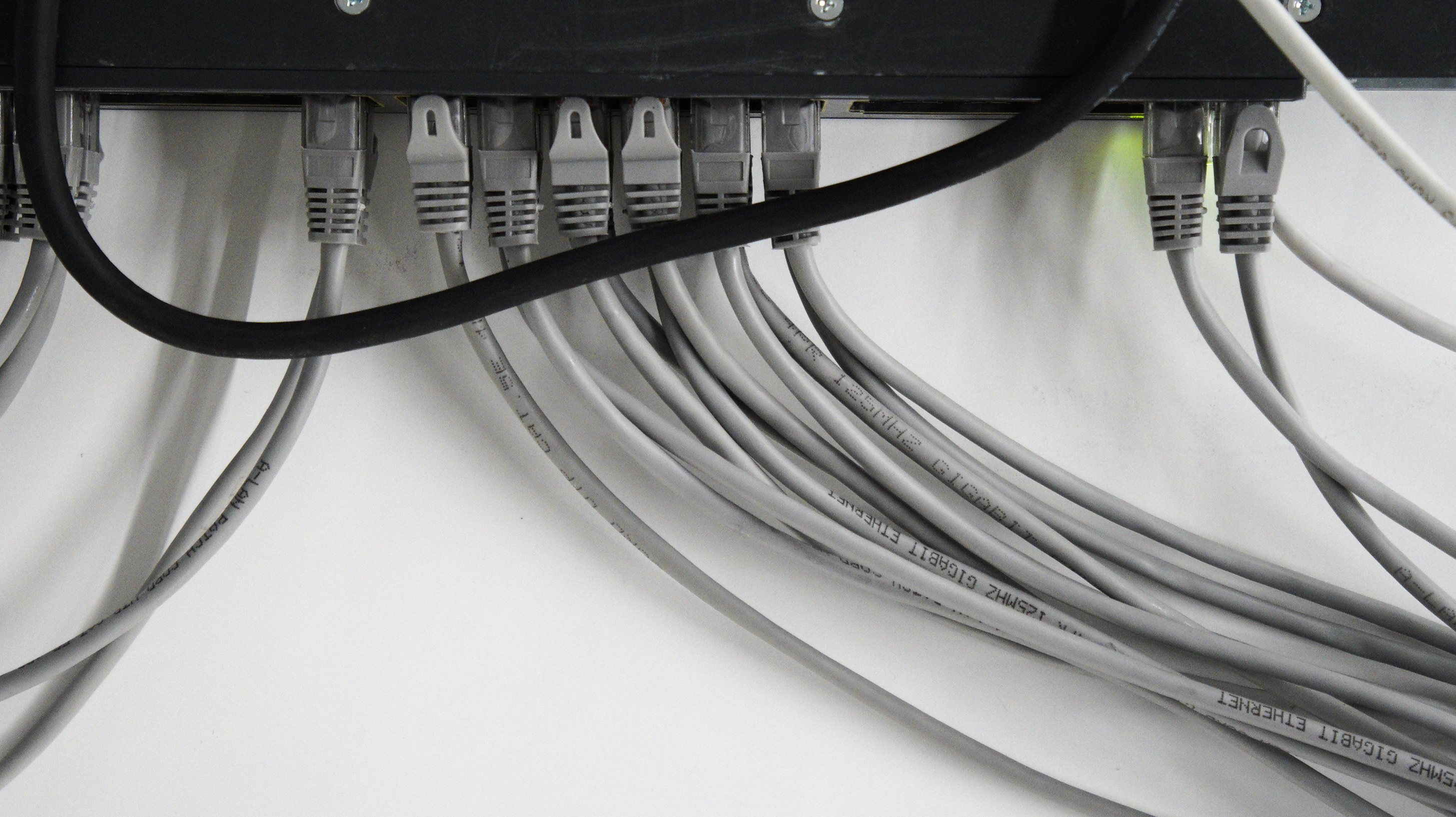 Routers with network cables are seen during the Hackyeah hackathon in Warsaw, Poland on September 18, 2019. The Hackyeah hackathon is the largest stationary hackathon in Europe with around 2500 participants taking part in an overnight hacking competition and over 100 thousand Euros in prize money.
