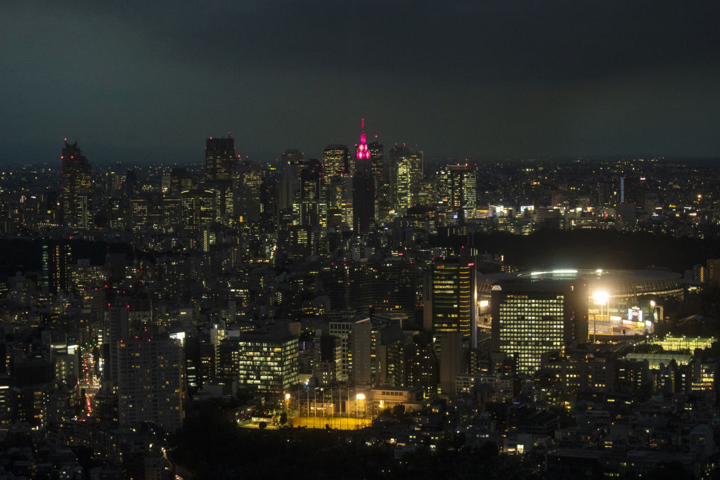 Commercial and residential buildings stand at dusk in Tokyo, Japan, on Wednesday, Oct. 23, 2019.  Photographer: Keith Bedford /Bloomberg via Getty Images