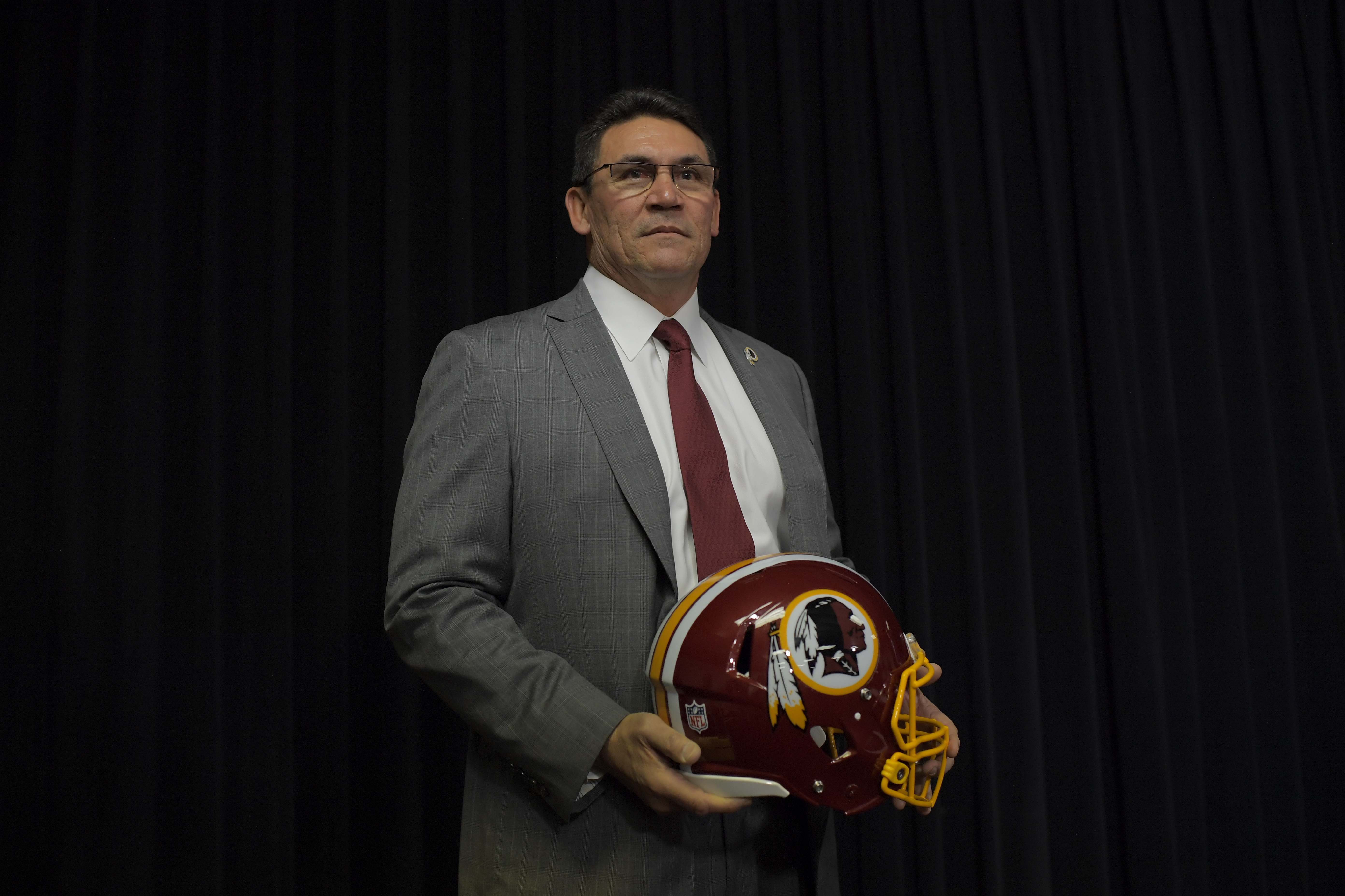 Ron Rivera is introduced as the Washington Redskins new had coach at a Redskins Park press conference in Ashburn, VA on January 2, 2020. John McDonnell—The Washington Post via Getty Images