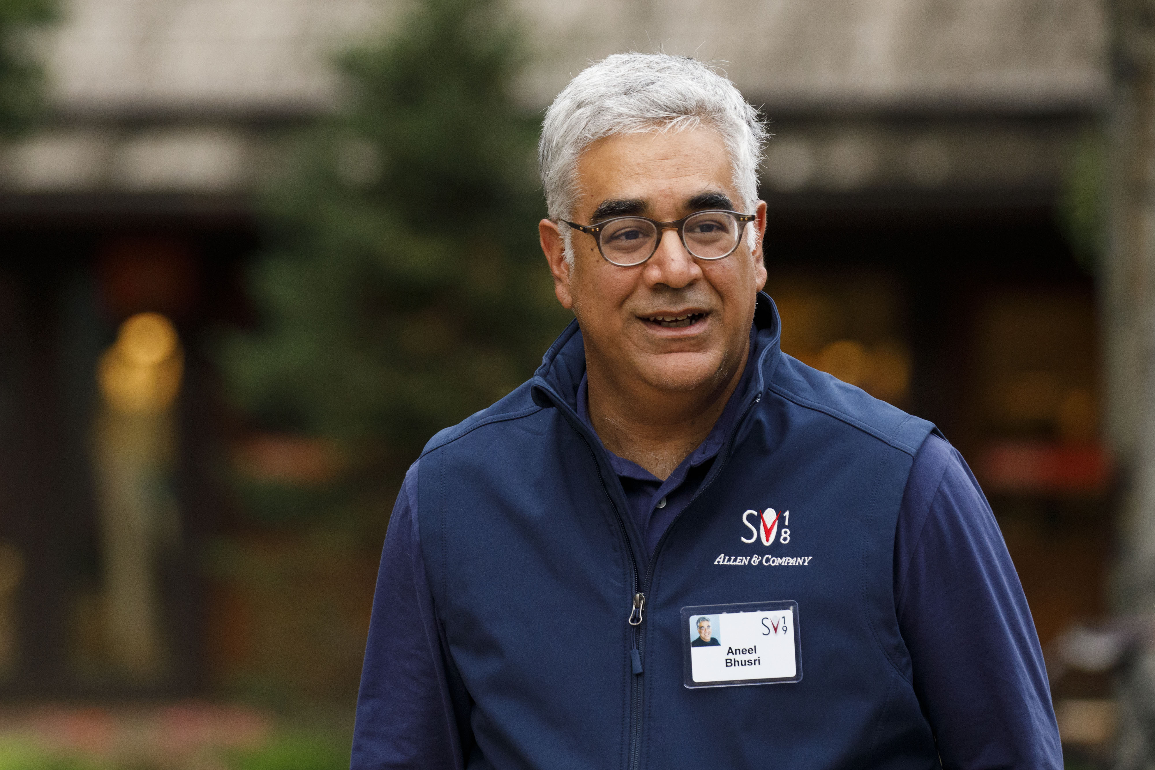 Aneel Bhusri, co-founder and chief executive officer of Workday Inc., arrives for the morning session of the Allen & Co. Media and Technology Conference in Sun Valley, Idaho, U.S., on Wednesday, July 10, 2019.