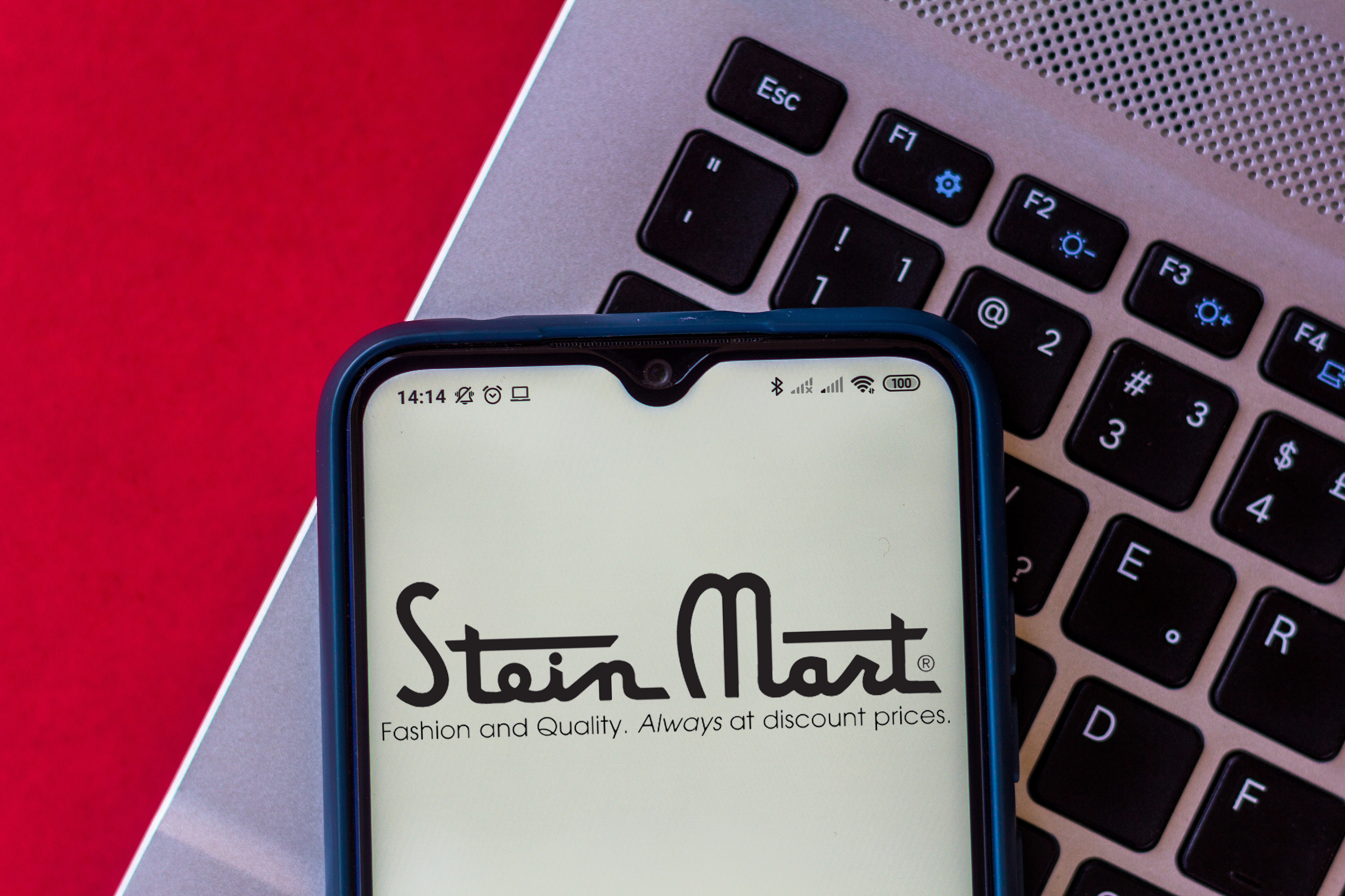 BRAZIL - 2020/08/03: In this photo illustration, a Stein Mart logo seen displayed on a smartphone. The company filed for bankruptcy protection on August 11, 2020(Photo Illustration by Rafael Henrique/SOPA Images/LightRocket via Getty Images)