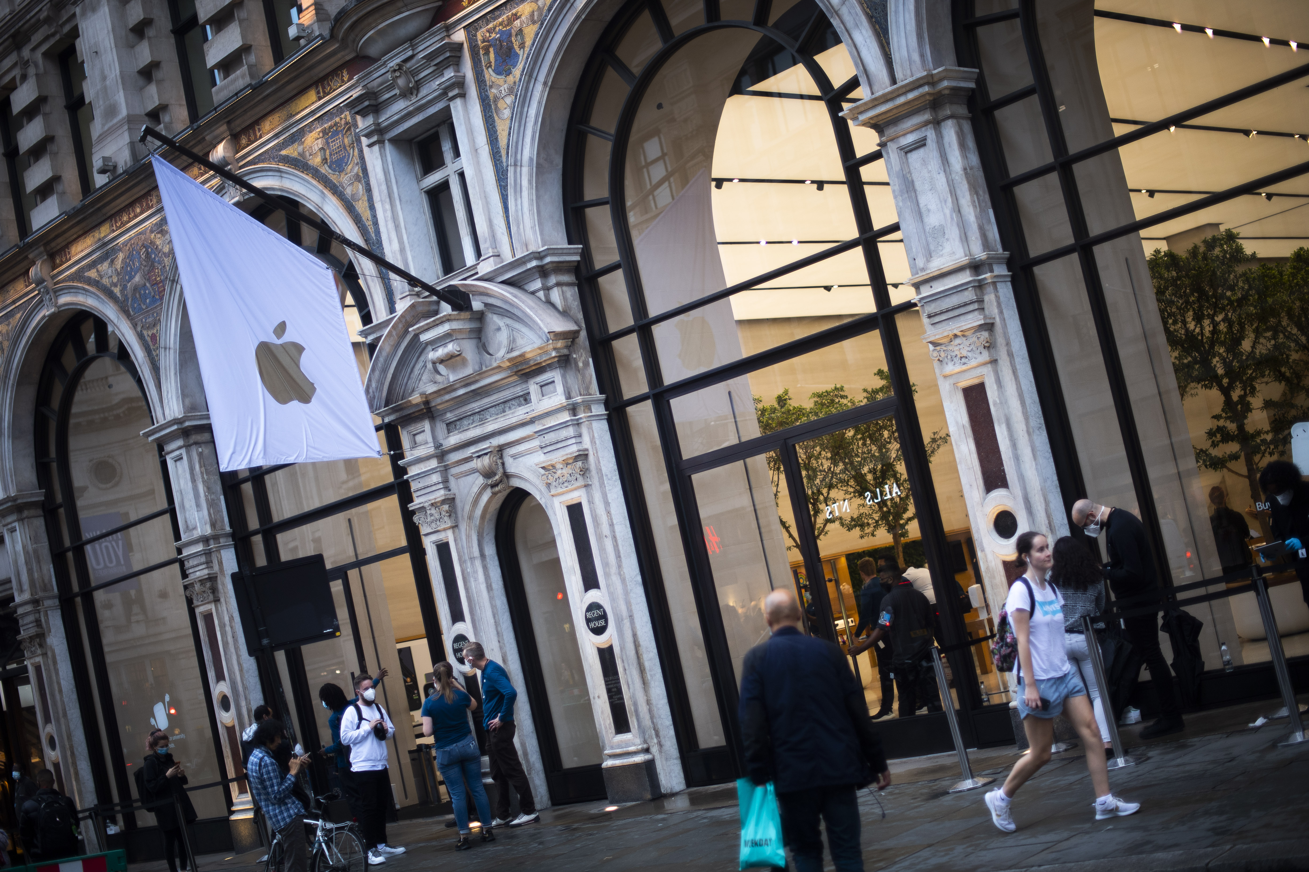 The Apple store on Regent Street, London. The tech giant has become the first US company to boast a market value of two trillion dollars, just two years after it became the first to reach one trillion dollars.
