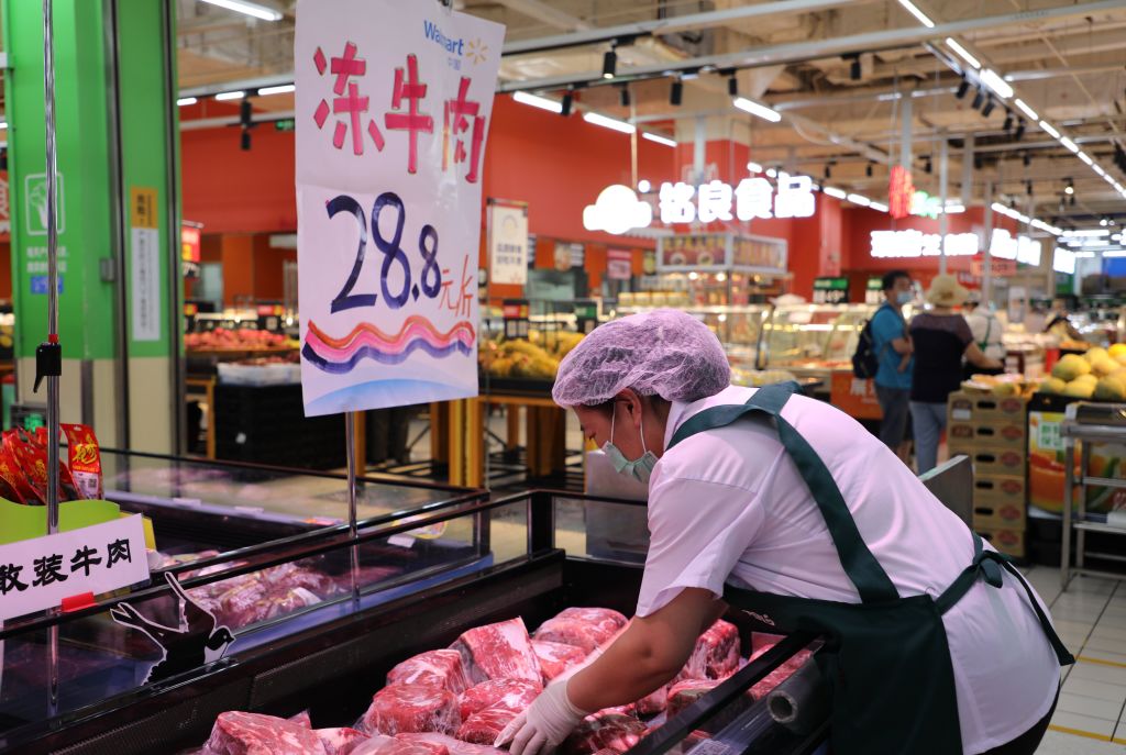 Frozen meat imports are suspected of helping carry the COVID-19 internationally after the packaging of several products tested positive for the virus. Photo by Yang Yi/China News Service via Getty Images