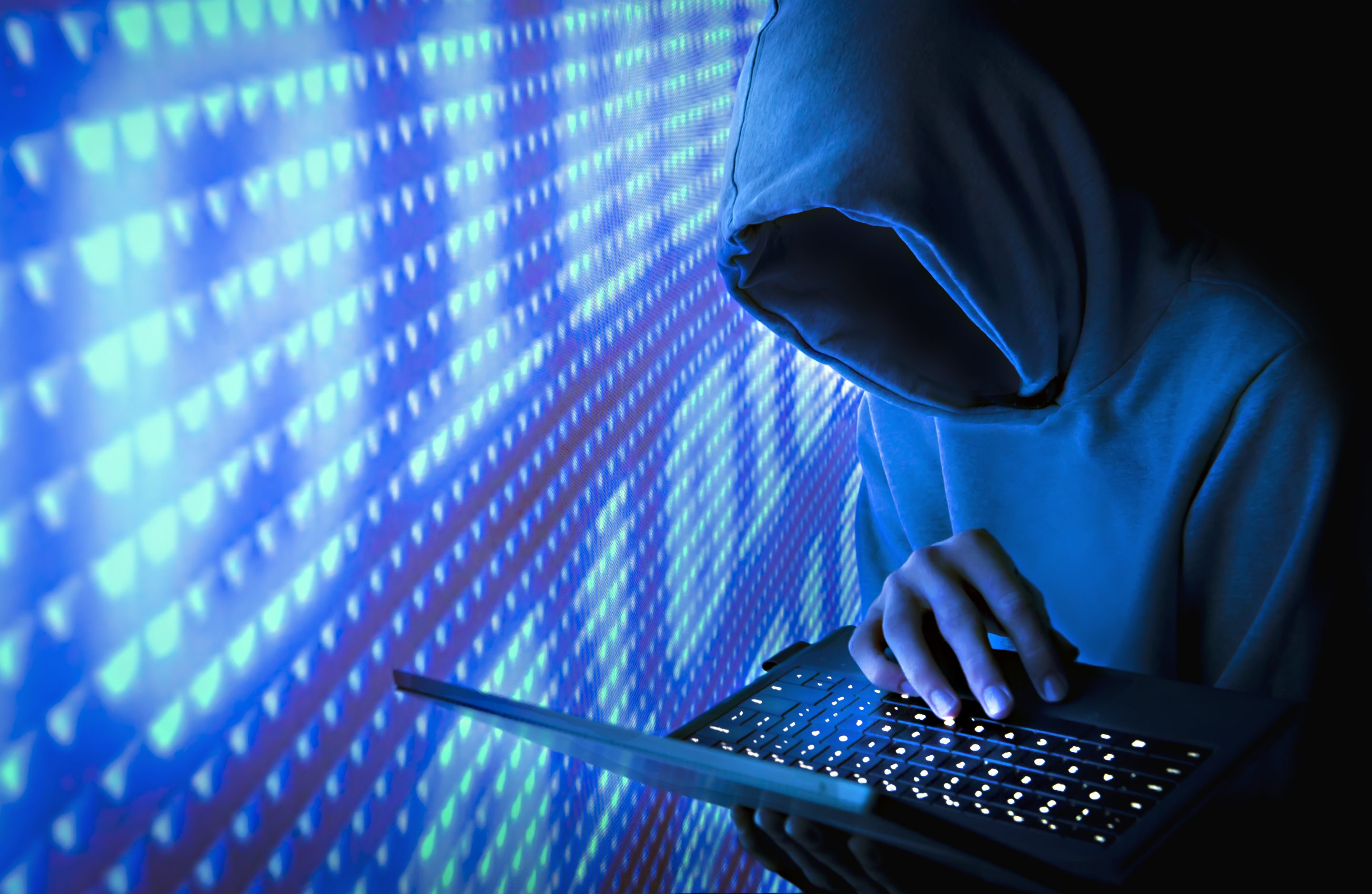 hacker at the keyboard