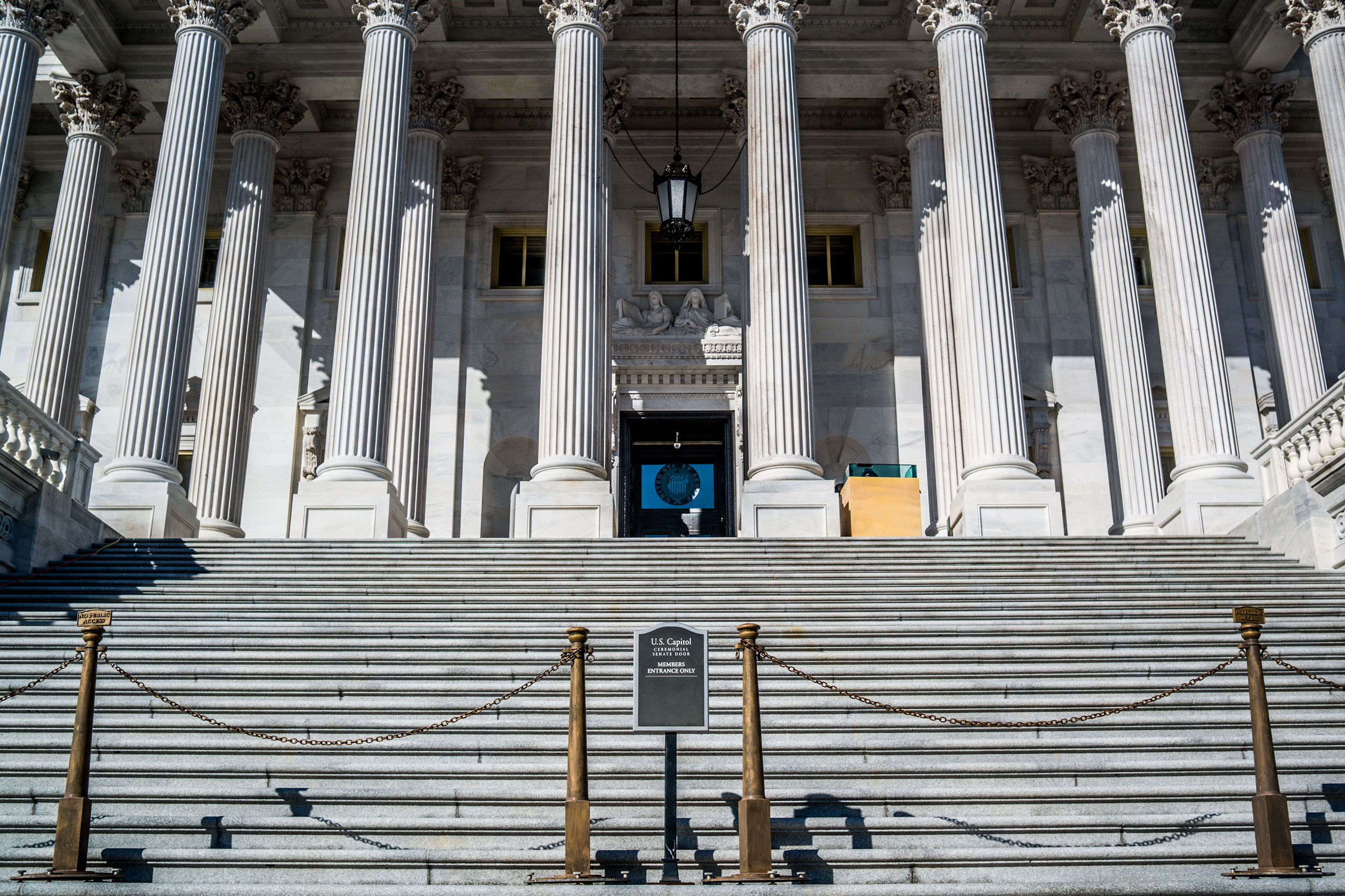 The members entrances to the Senate wing of the United States Capitol in Washington, DC. Phil Roeder—Getty Images
