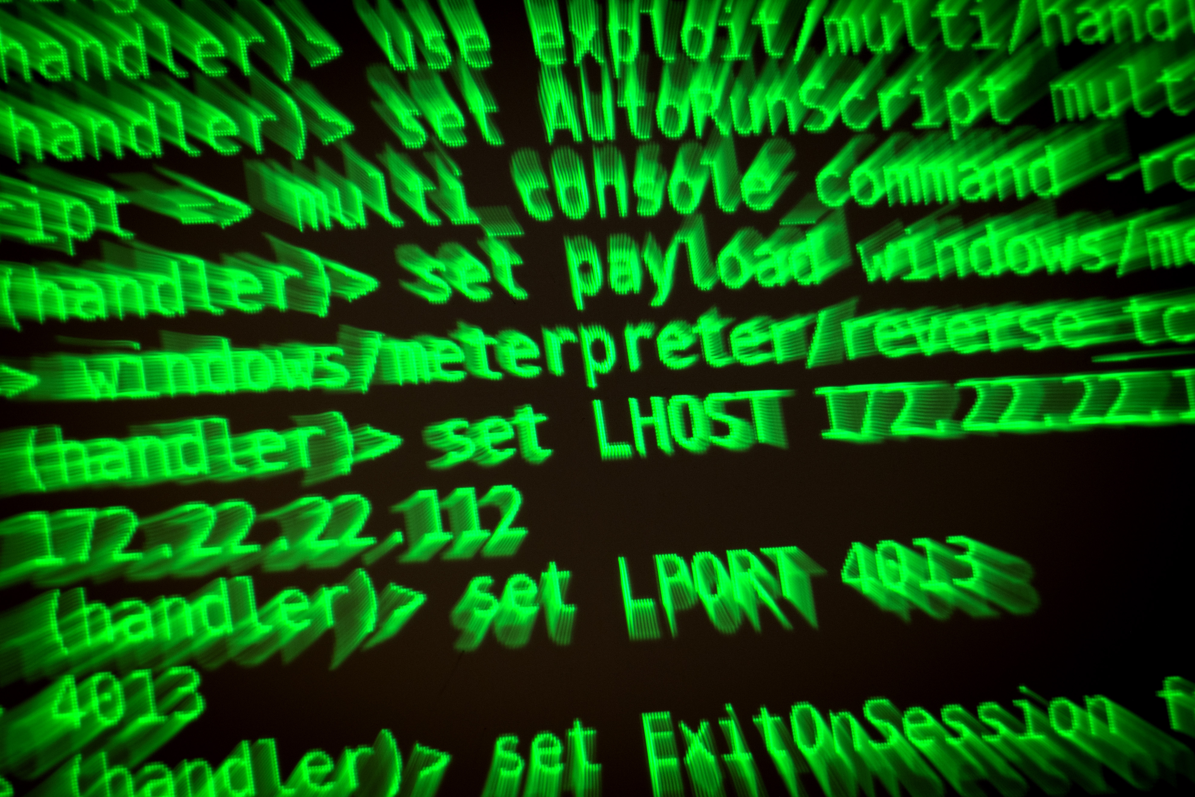 12 September 2019, Lower Saxony, Hanover: Letters and numbers light up on a screen running a hacker's tool. The information security campaign of the Ministry of the Interior of Lower Saxony begins under the motto "Hackers are coming! 