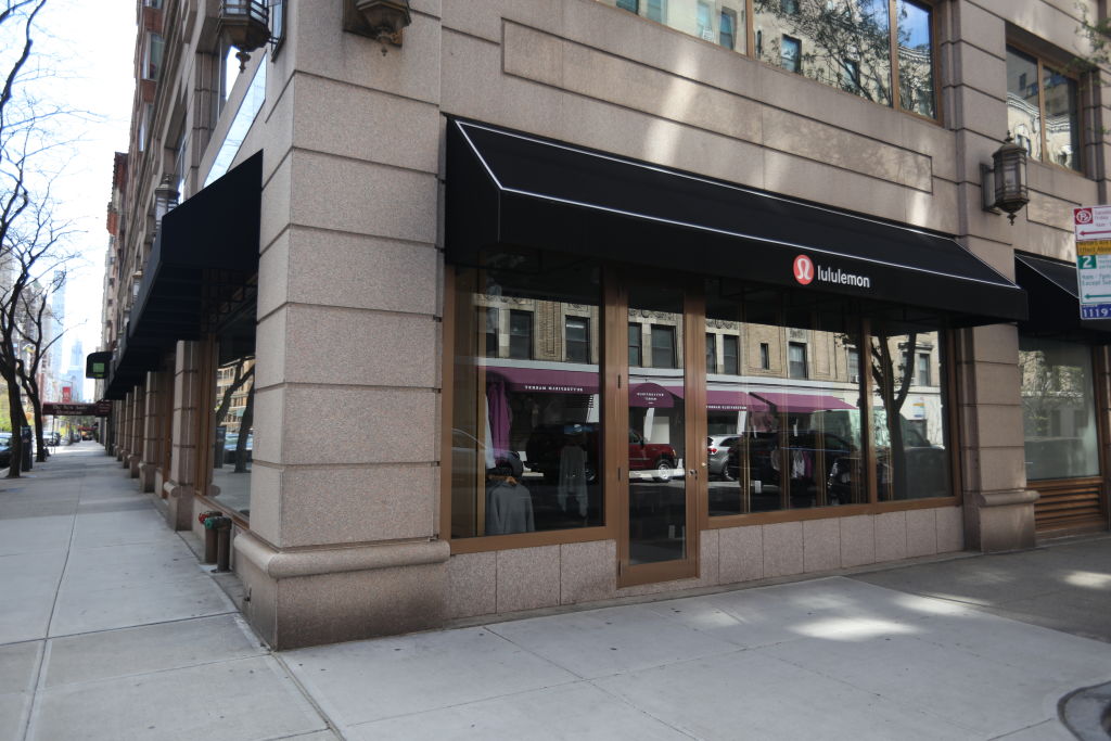 A Lululemon store closed during the coronavirus pandemic on April 22, 2020 in New York City. Rob Kim/Getty Images