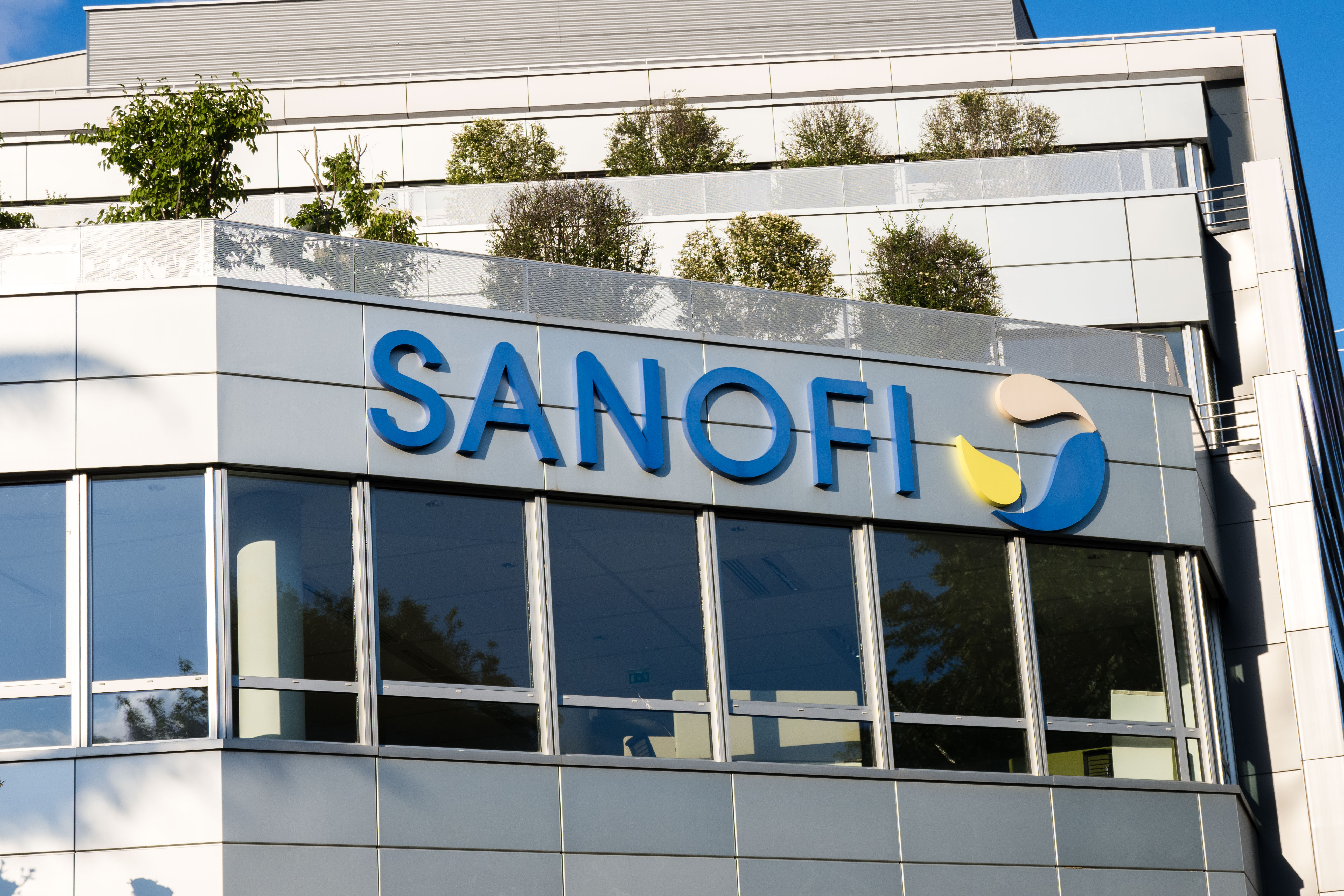 VARIOUS CITIES, FRANCE - MAY 14: General view of the Sanofi building on May 14, 2020 in Gentilly, France. The Coronavirus (COVID-19) pandemic has spread to many countries across the world, claiming over 280,000 lives and infecting over 4 million people. (Photo by Edward Berthelot/Getty Images)