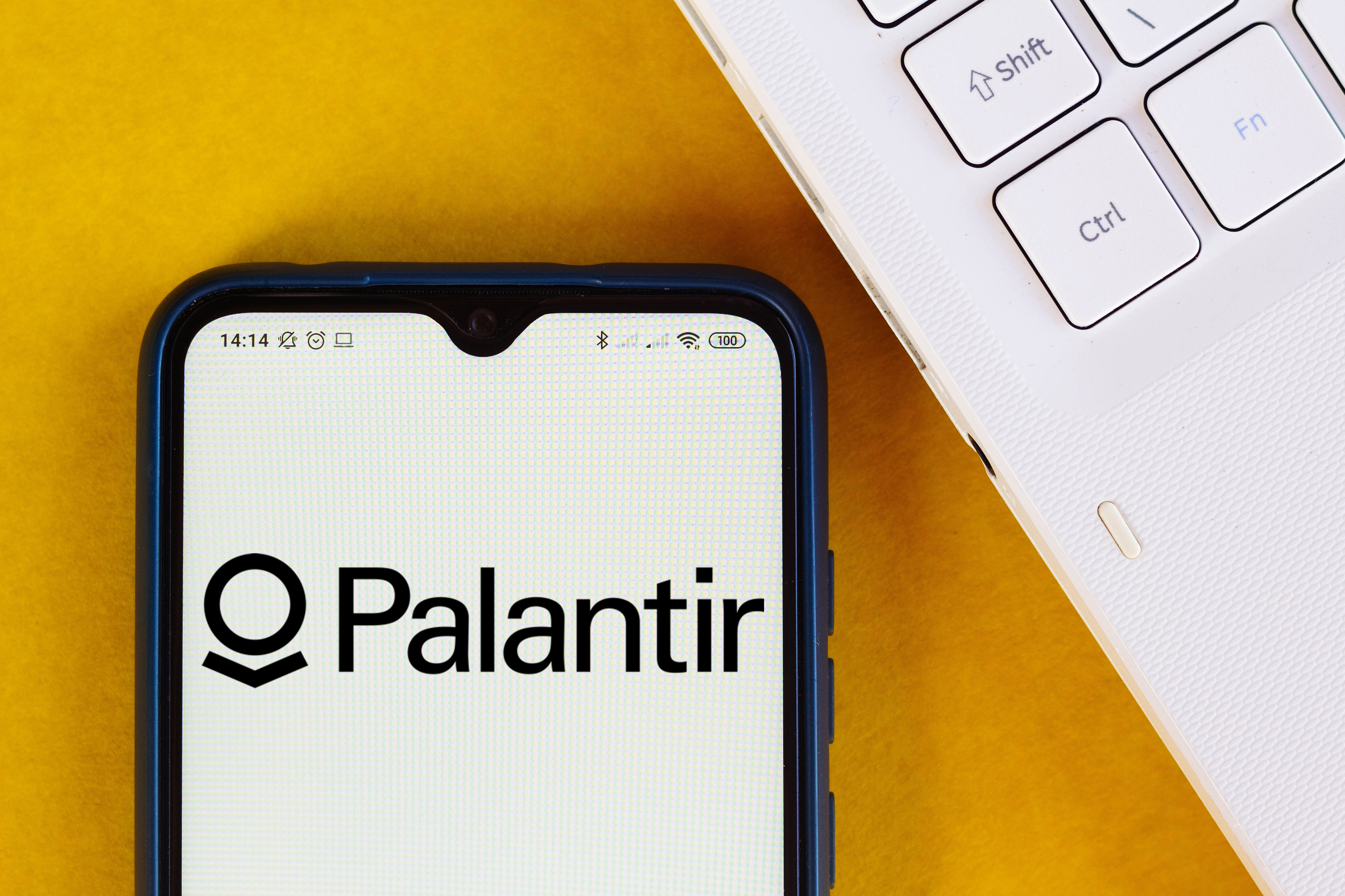 BRAZIL - 2020/08/26: In this photo illustration the Palantir Technologies logo seen displayed on a smartphone.Rafael Henrique/SOPA Images/LightRocket via Getty Images