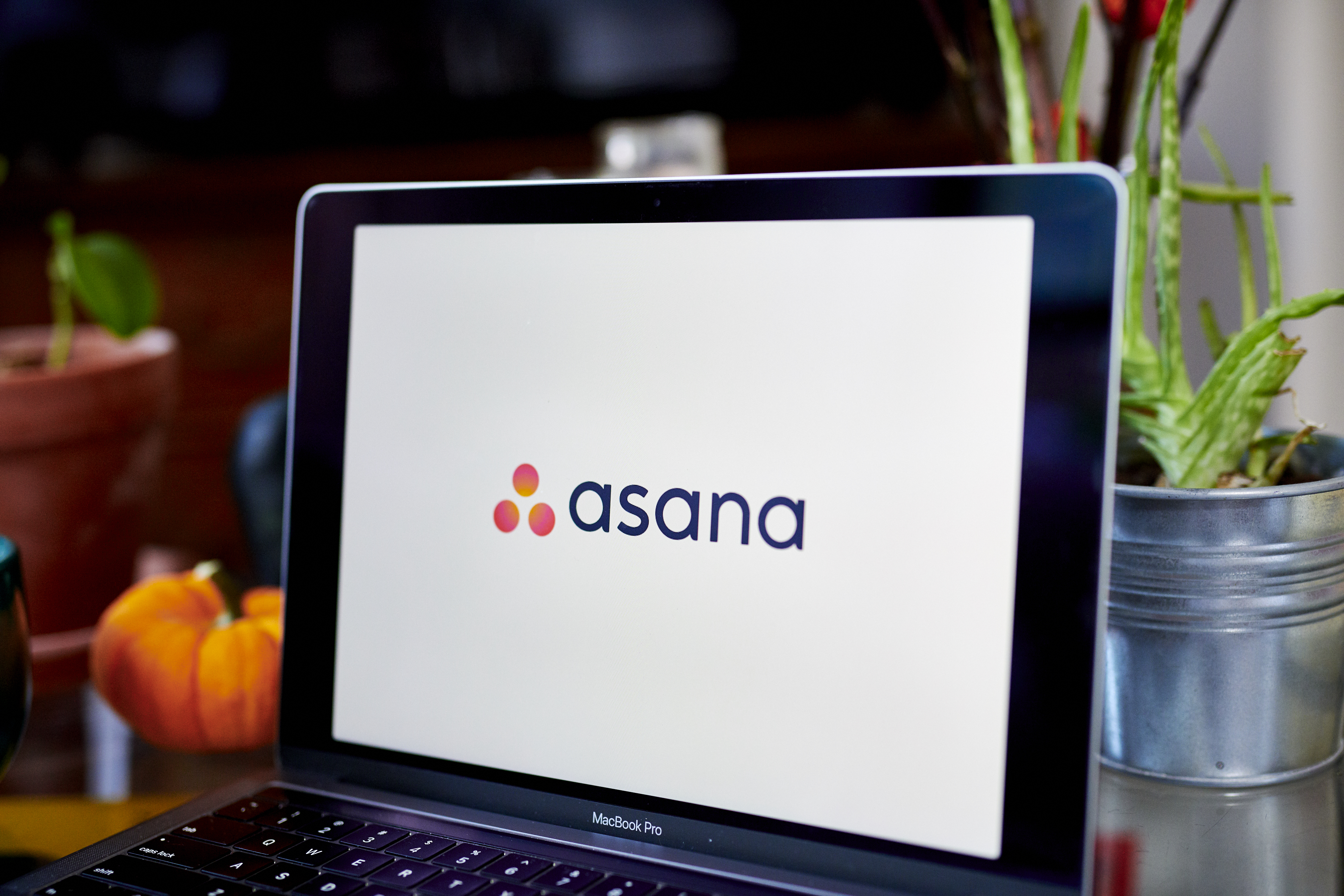 The logo for Asana is displayed on a laptop computer in an arranged photograph taken in the Brooklyn borough of New York, U.S., on Monday, Sept. 28, 2020. Asana Inc., which makes workplace management software, is scheduled to make its public market debuts Wednesday, when private investors in the company can start selling shares on the New York Stock Exchange.