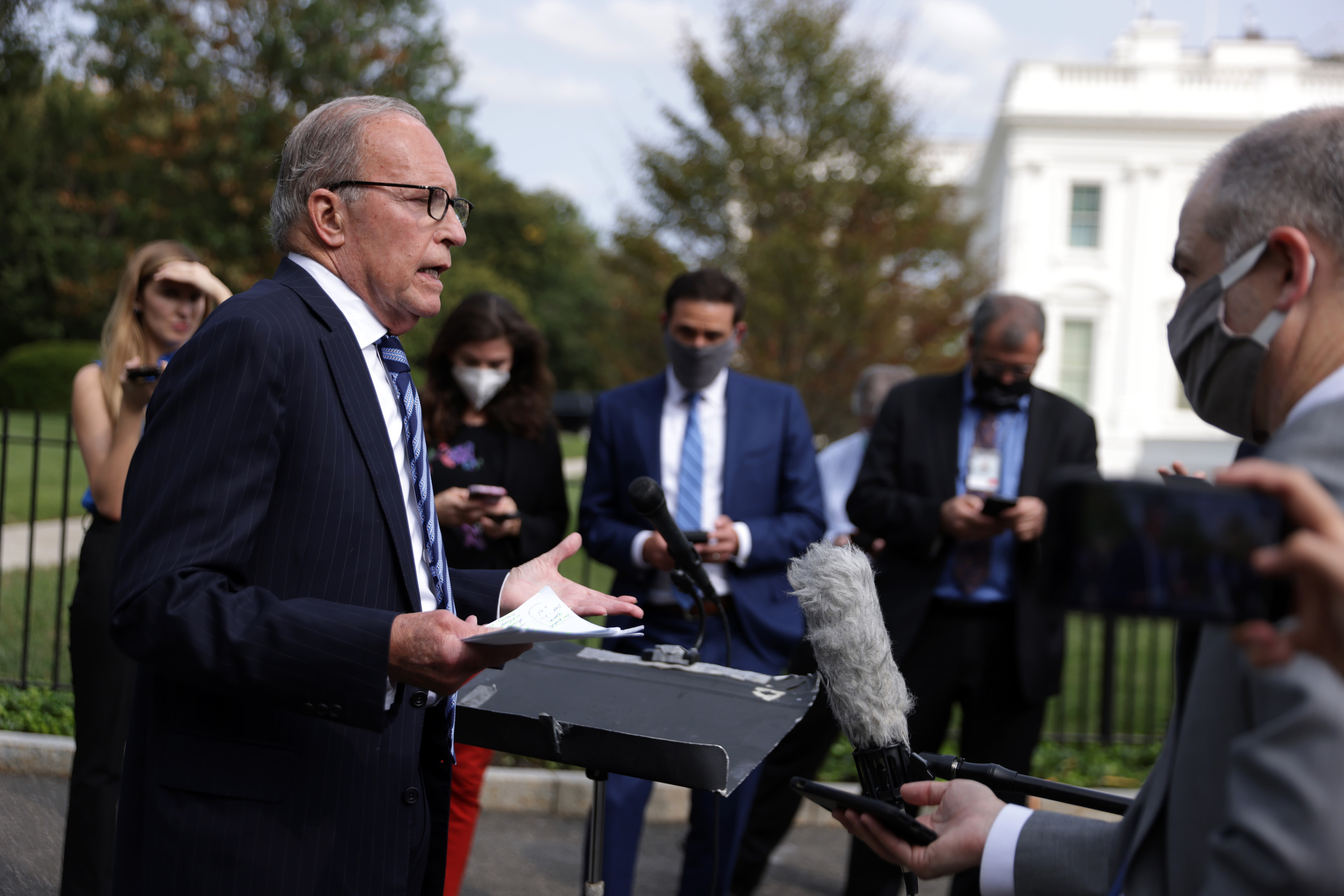 White House Economic Adviser Larry Kudlow Speaks To The Media