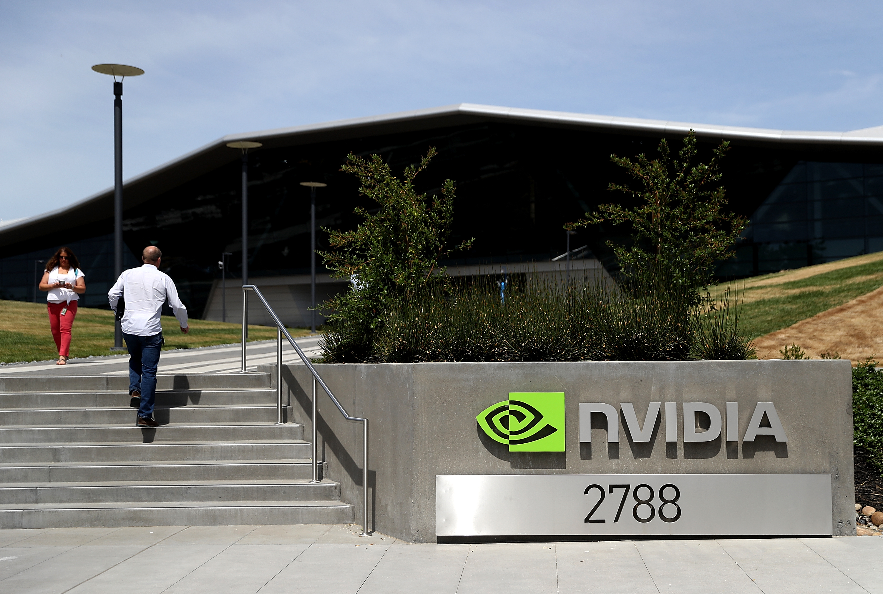 SANTA CLARA, CA - MAY 10: A sign is posted in front of the Nvidia headquarters on May 10, 2018 in Santa Clara, California. Nvidia Corporation will report first quarter earnings today after the closing bell. (Photo by Justin Sullivan/Getty Images)