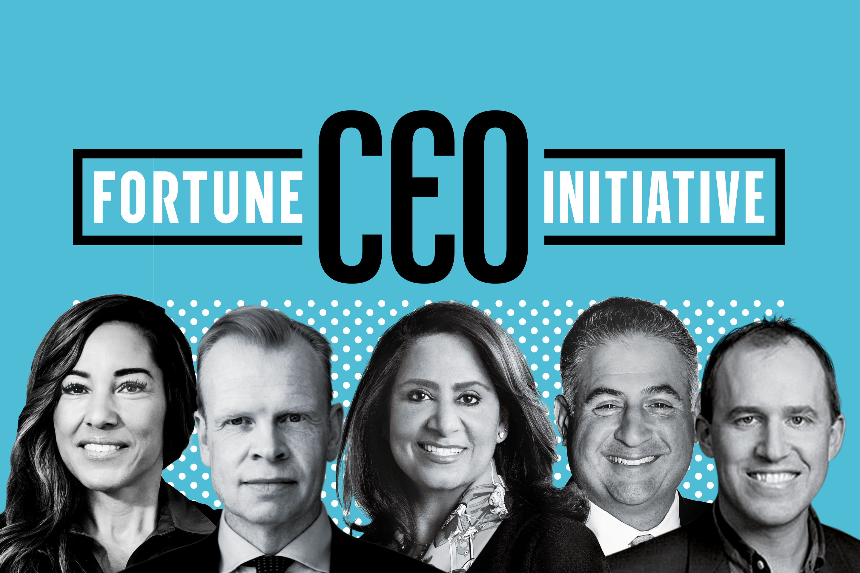 From left: Lisa Wardell, chairman and CEO, Adtalem Global Education; Svein Tore Holsether, president and CEO, Yara International; Nandita Bakhshi, president and CEO, Bank of the West, and co-CEO, BNP Paribas USA; Joseph Ucuzoglu, CEO, Deloitte US; Bret Taylor, president and COO, Salesforce.