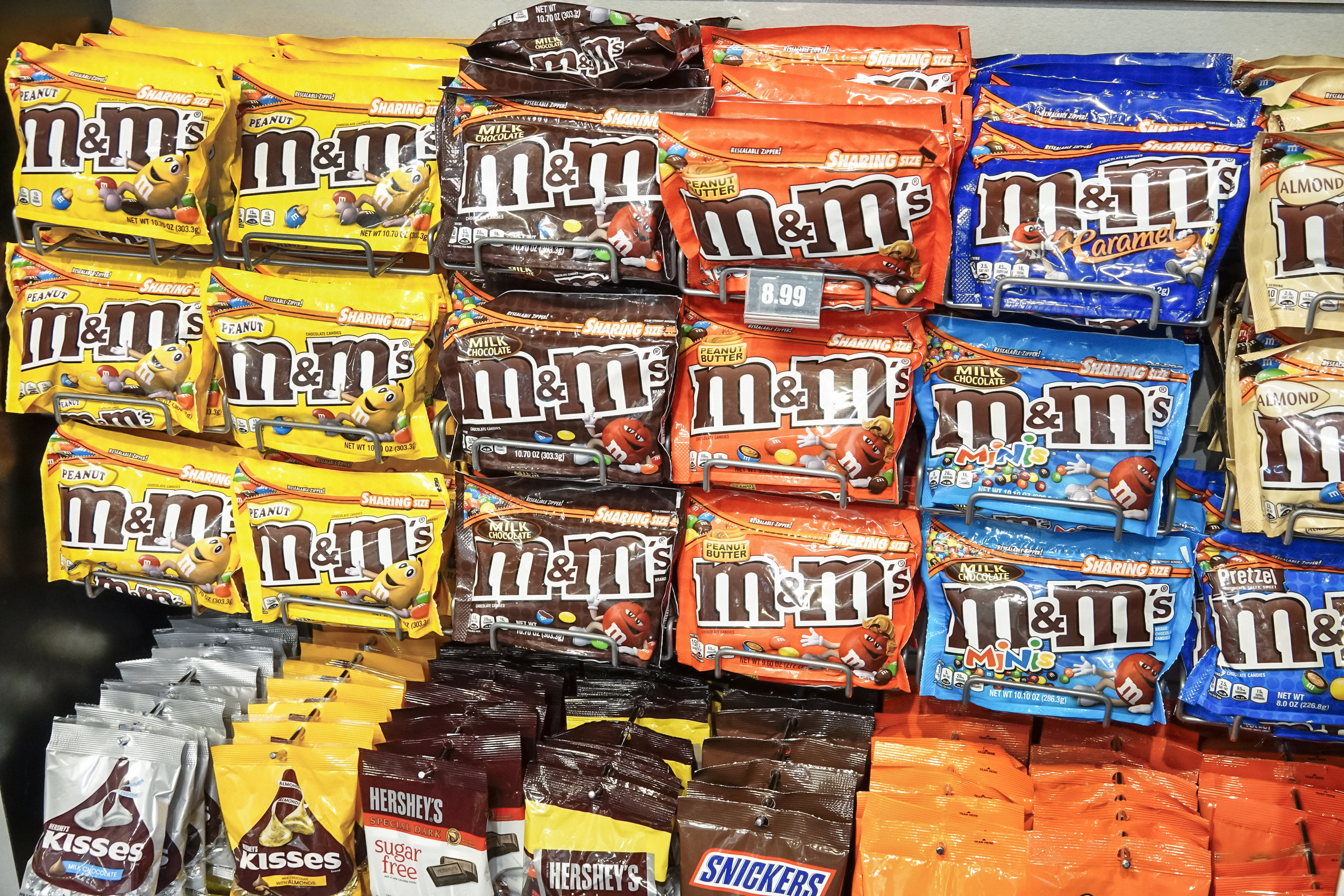 Miami International Airport, M &amp; M's display. (Photo by: Jeffrey Greenberg/Education Images/Universal Images Group via Getty Images)