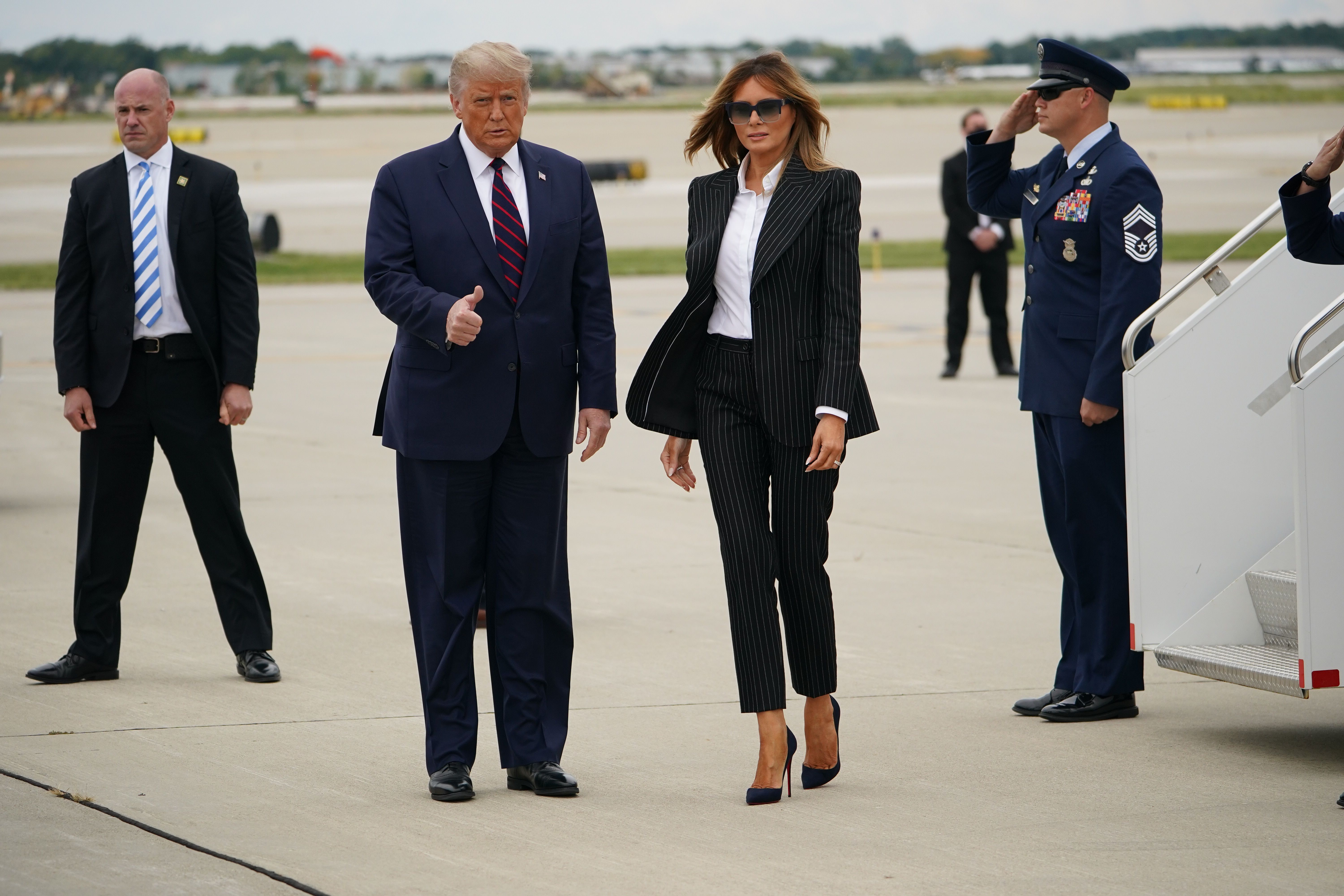 The markets pros weigh in with their take on stocks, the dollar and the a stimulus plan now that President Trump and First Lady Melania Trump have tested positive for COVID-19. Wire photography: MANDEL NGAN—AFP via Getty Images