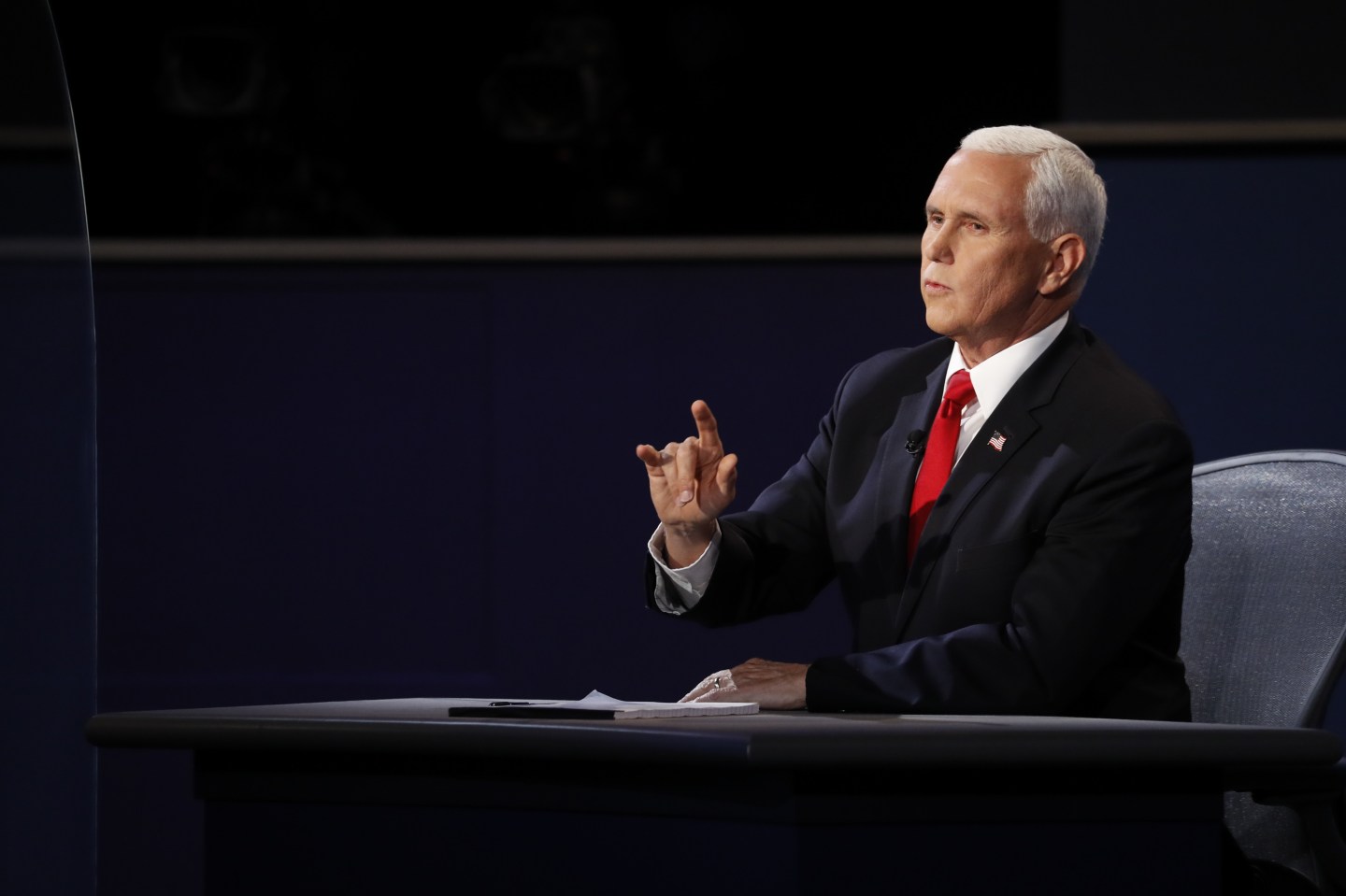 Mike Pence, head of the coronavirus task force, struggles to answer questions during debate
