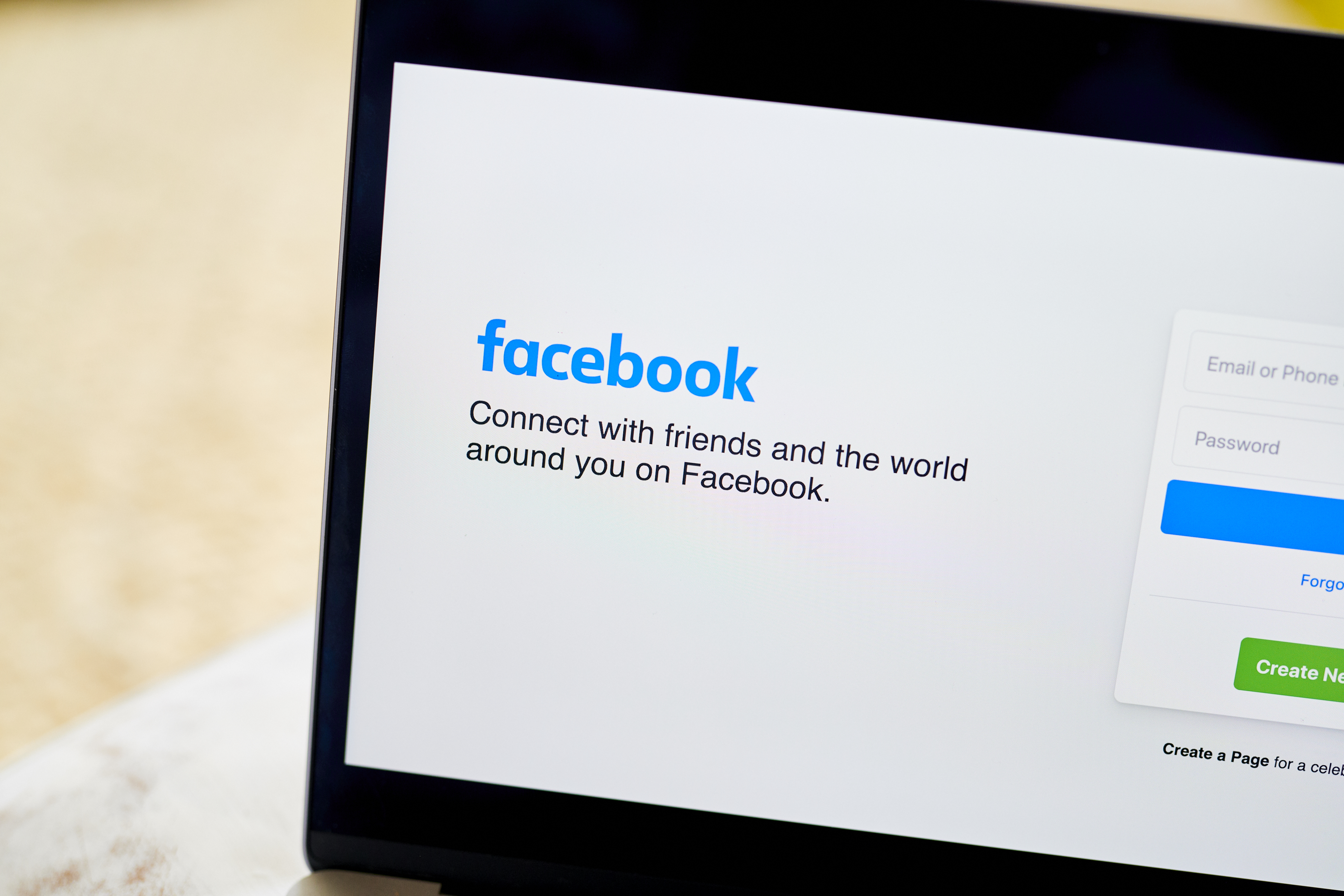 The website home screen for Facebook is displayed on a laptop computer in an arranged photograph taken in Little Falls, New Jersey, U.S., on Thursday, Oct. 8, 2020. Facebook Inc. is tightening its rules on content concerning the U.S. presidential election next month, including instituting a temporary ban on political ads when voting ends, as it braces for a contentious night that may not end with a definitive winner.