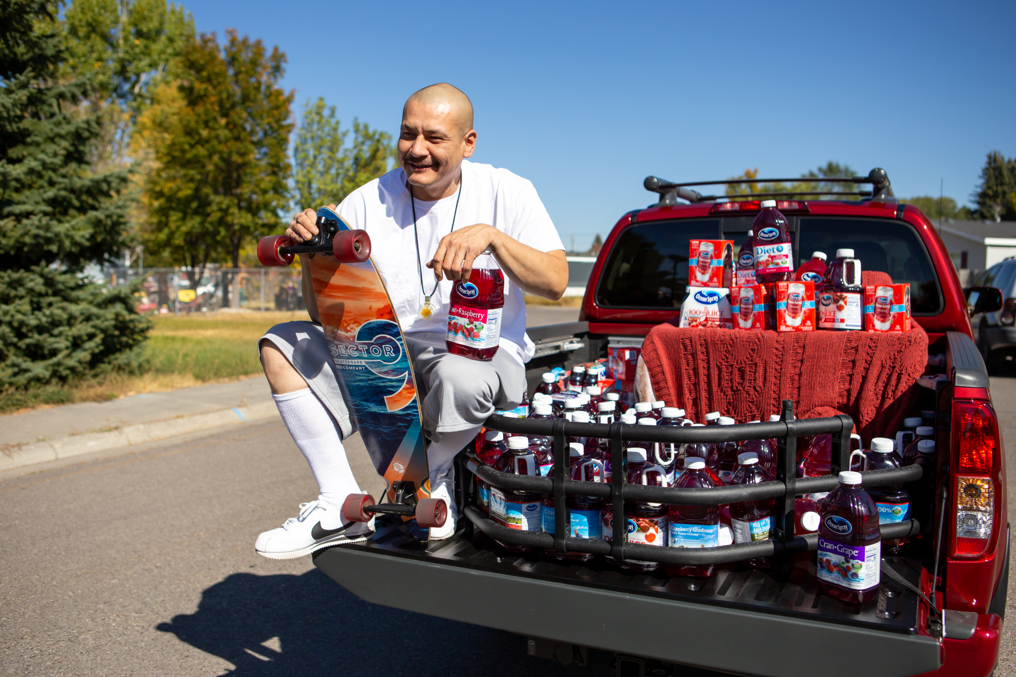 TikTok star Nathan Apodaca, aka @420doggface208, poses after being gifted a truck by Ocean Spray on October 6, 2020 in Idaho Falls, Idaho. MEGA/Getty Images
