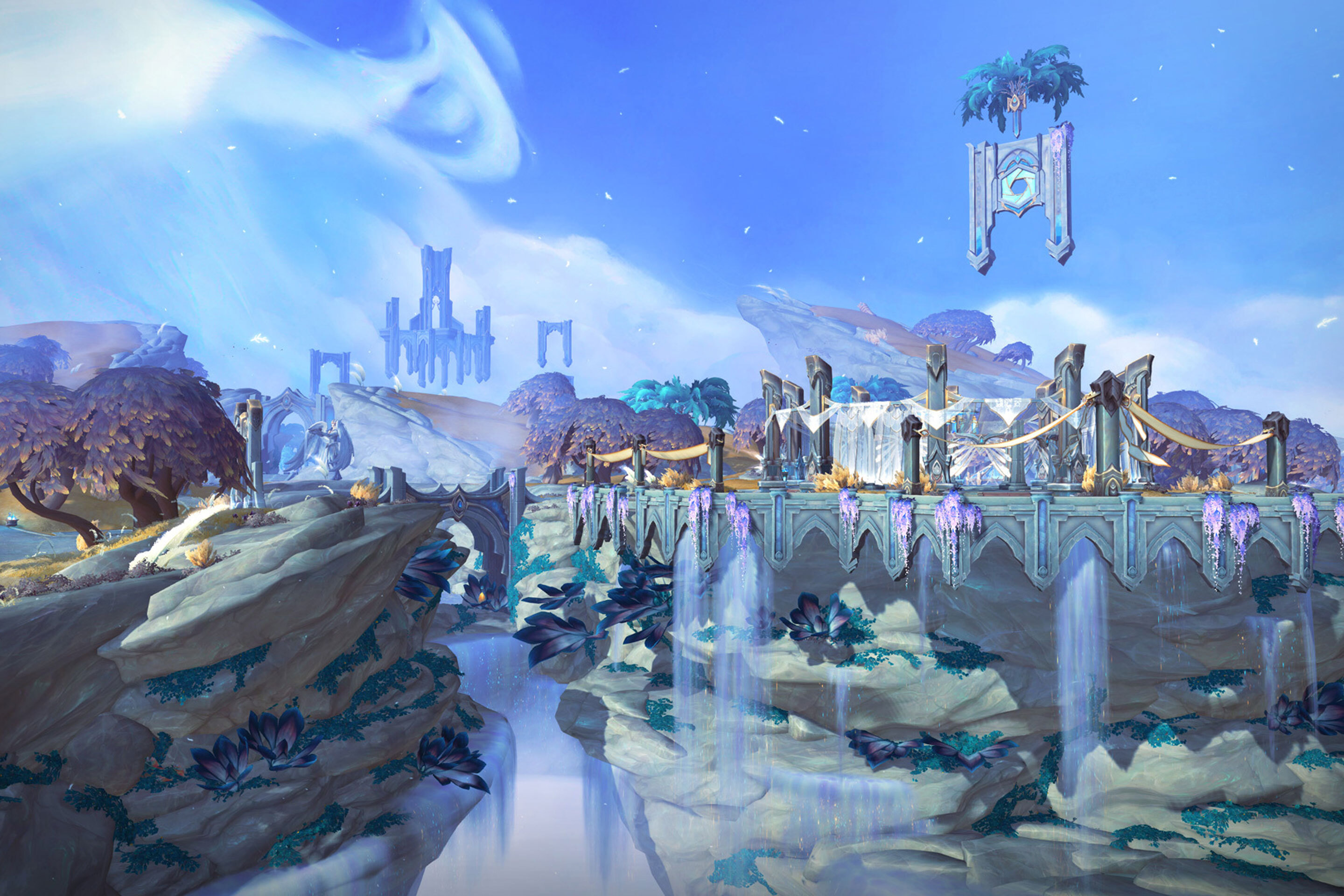 Bastion, one of the expansive new virtual realms in World of Warcraft - crafted largely while designers were stuck at home.