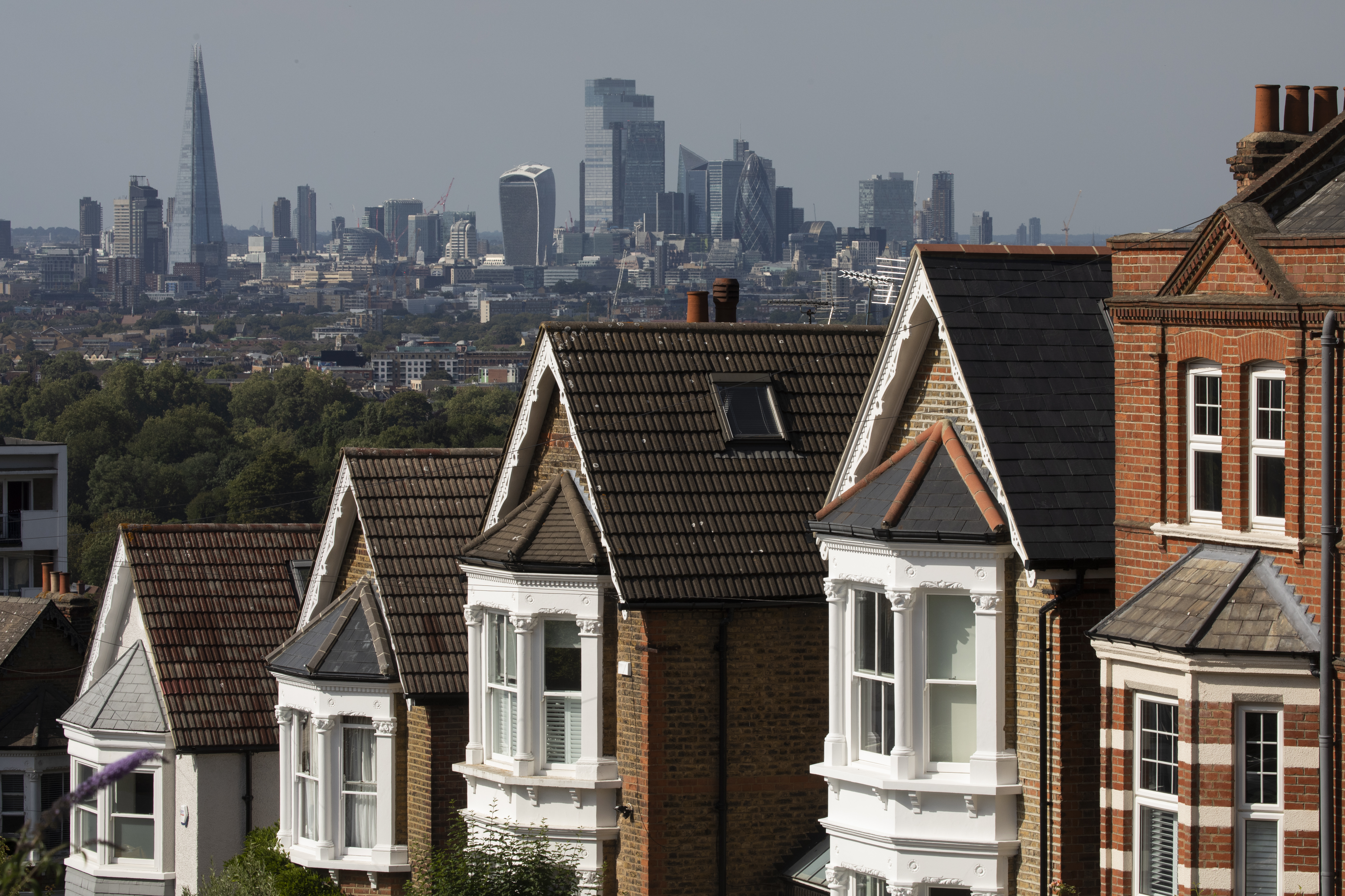 Rows of houses on August 05, 2020 in London, England. The UK's housing market has slowly reopened after months of pandemic-related restrictions that largely halted the showing and selling of homes. 