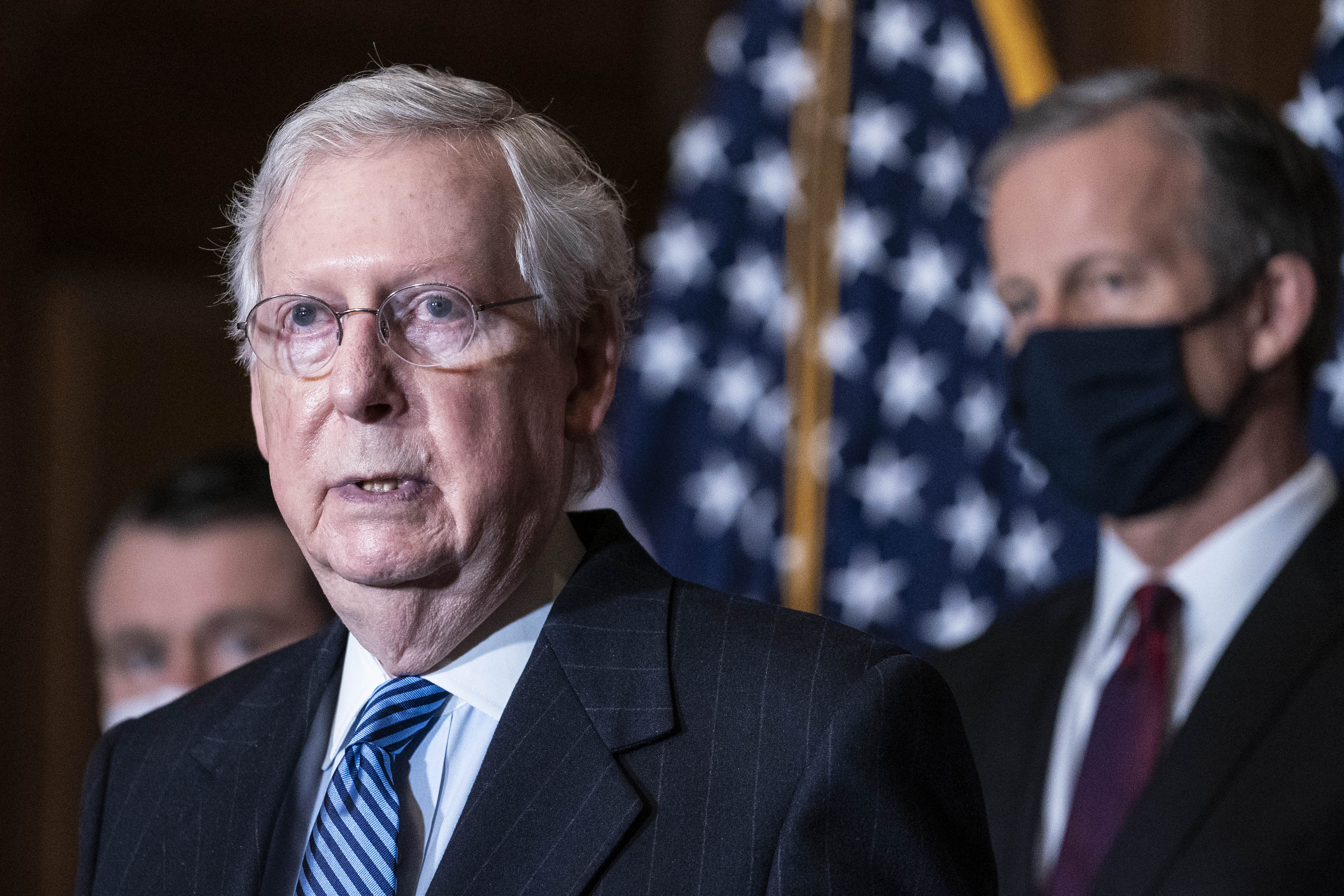 Senate Majority Leader Mitch McConnell has declined to publicly address how he plans to handle the issue as a crucial vote over the stimulus package looms. 