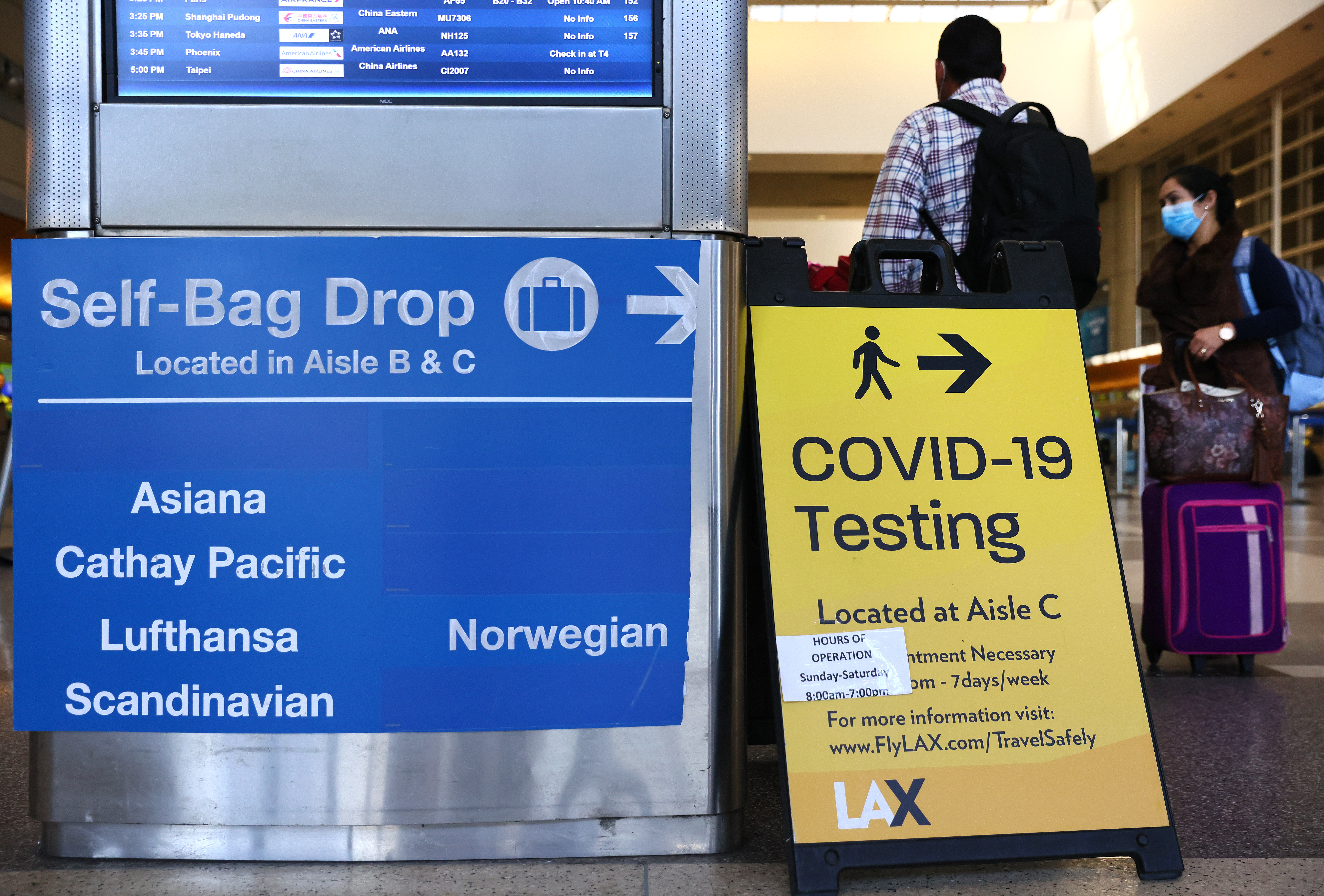 A COVID-19 testing center at Los Angeles International Airport (LAX).