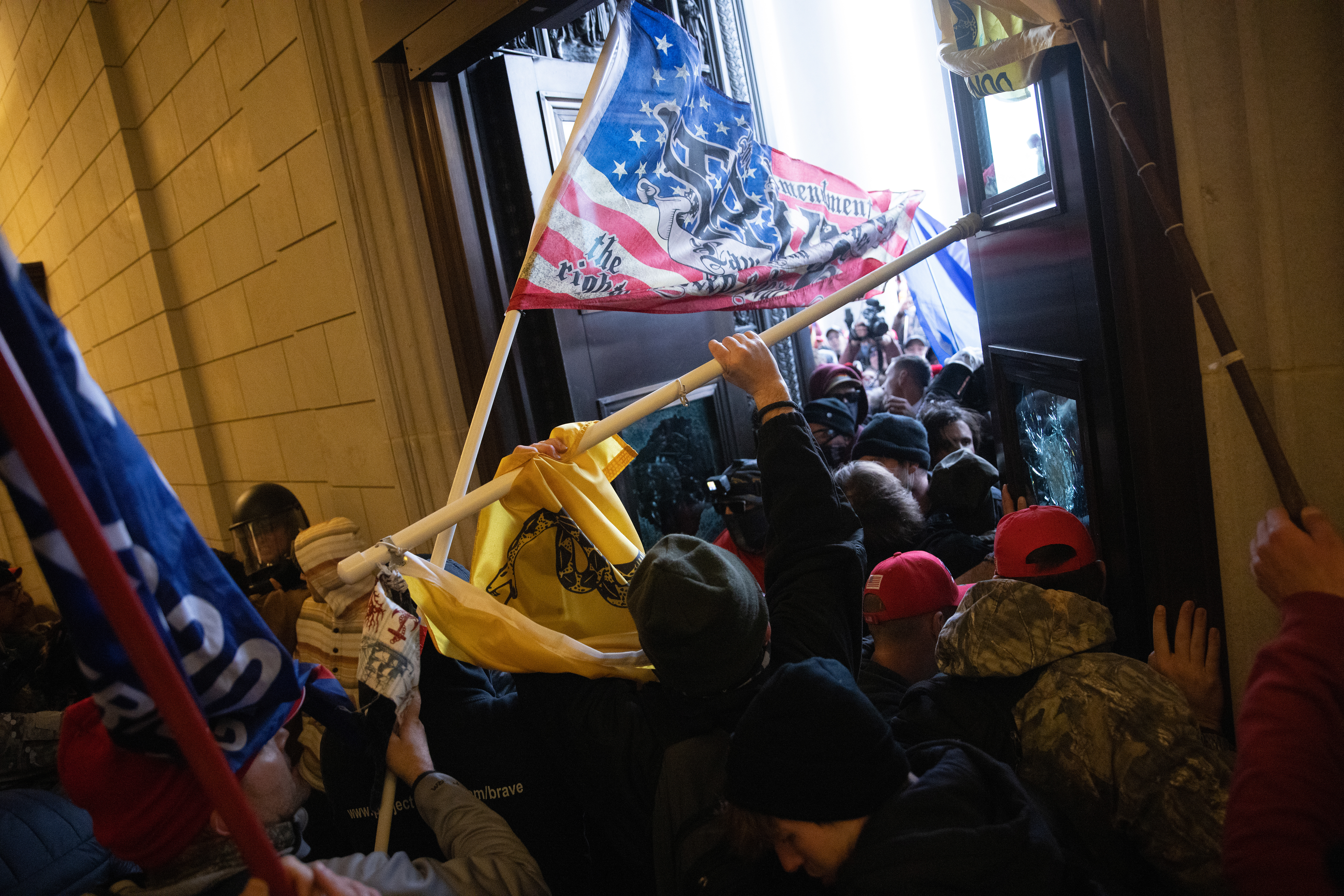 A pro-Trump mob breaks into the U.S. Capitol on January 6, 2021 in Washington, DC.