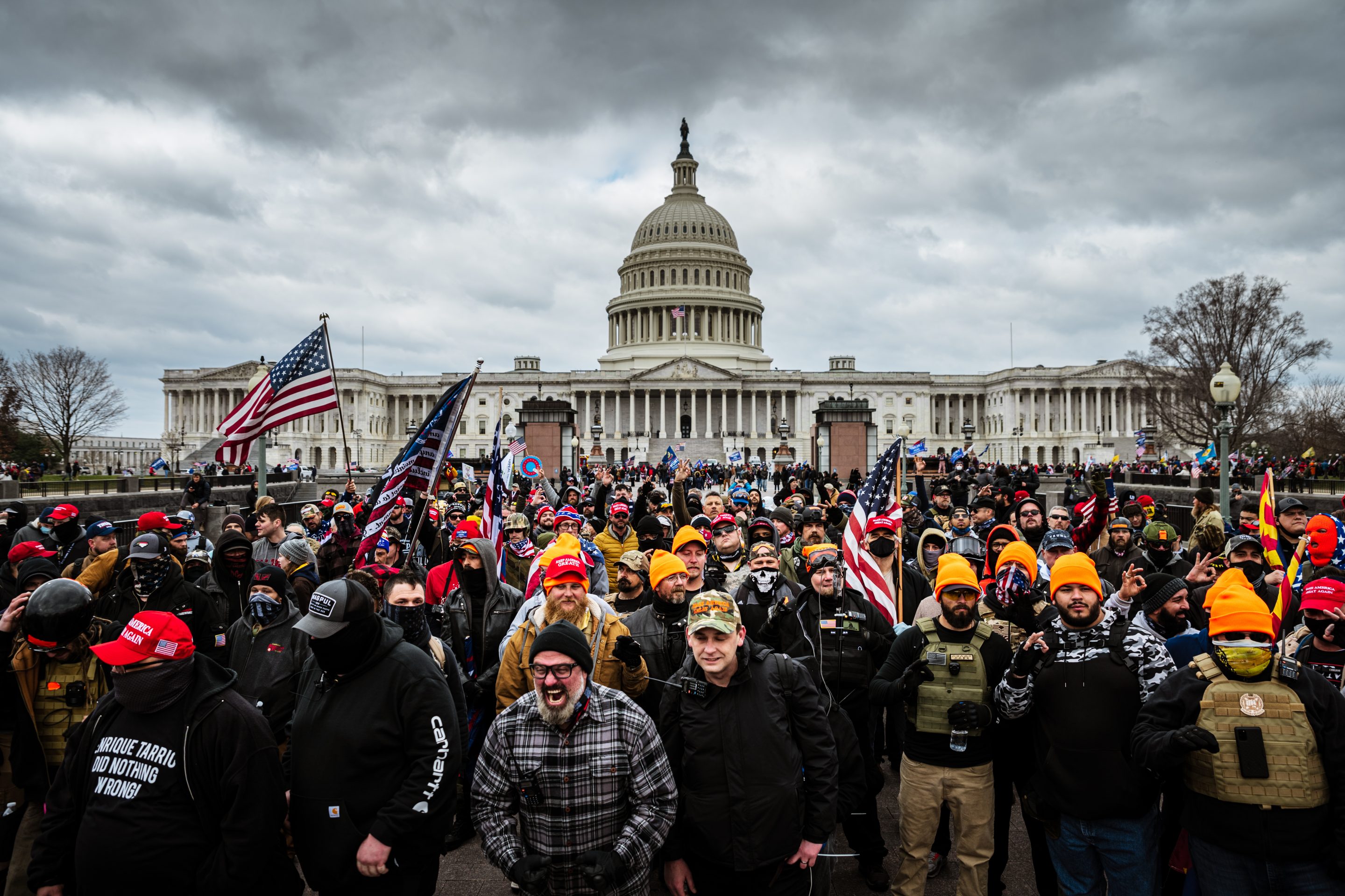 Pro-Trump protesters gather in front of the U.S. Capitol Building on January 6, 2021 in Washington, D.C.