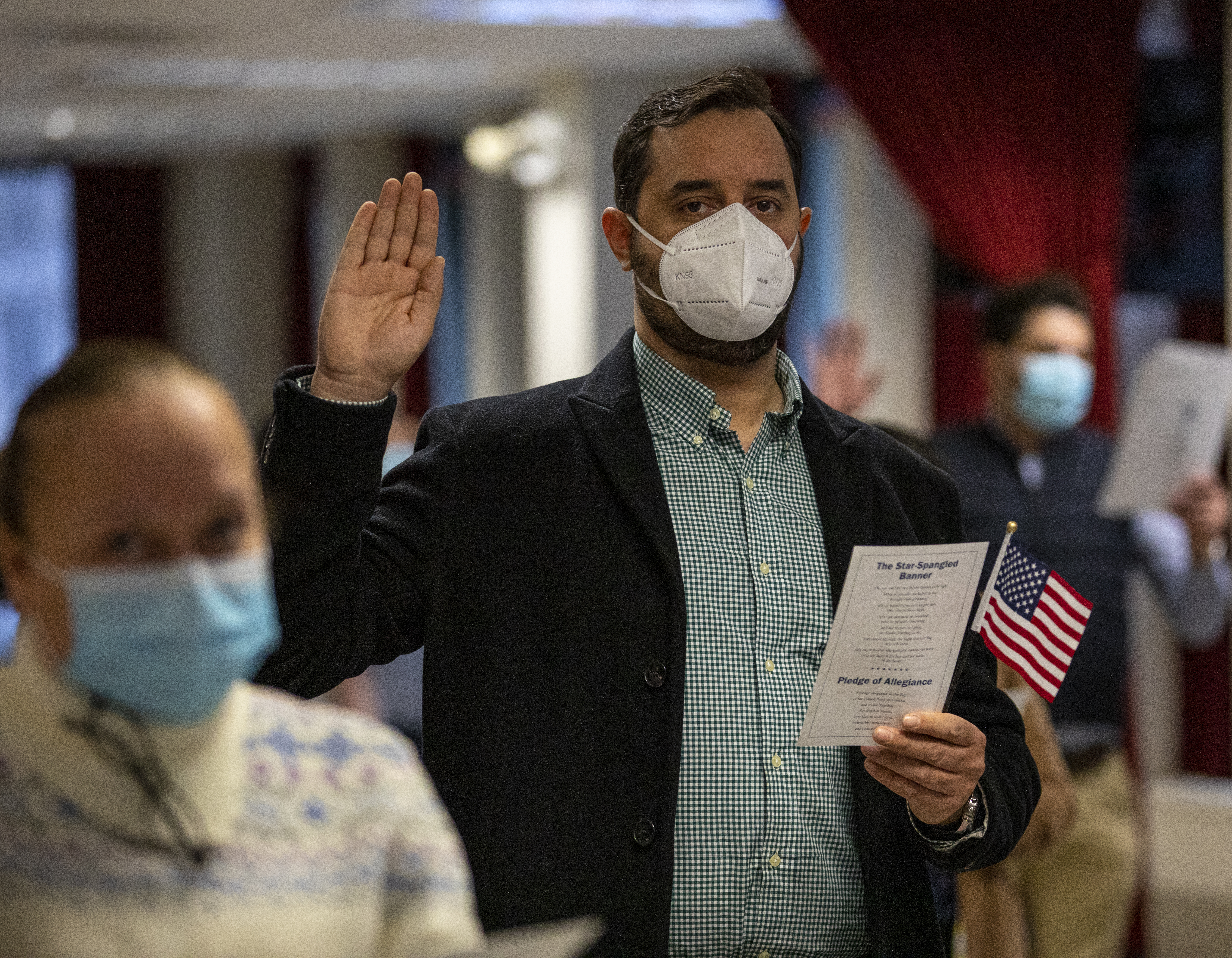 Candidates for U.S. citizenship take their oath at a February ceremony in New York City. “We cannot take for granted America’s pole position in enticing the world’s best and brightest,” writes David H. McCormick.