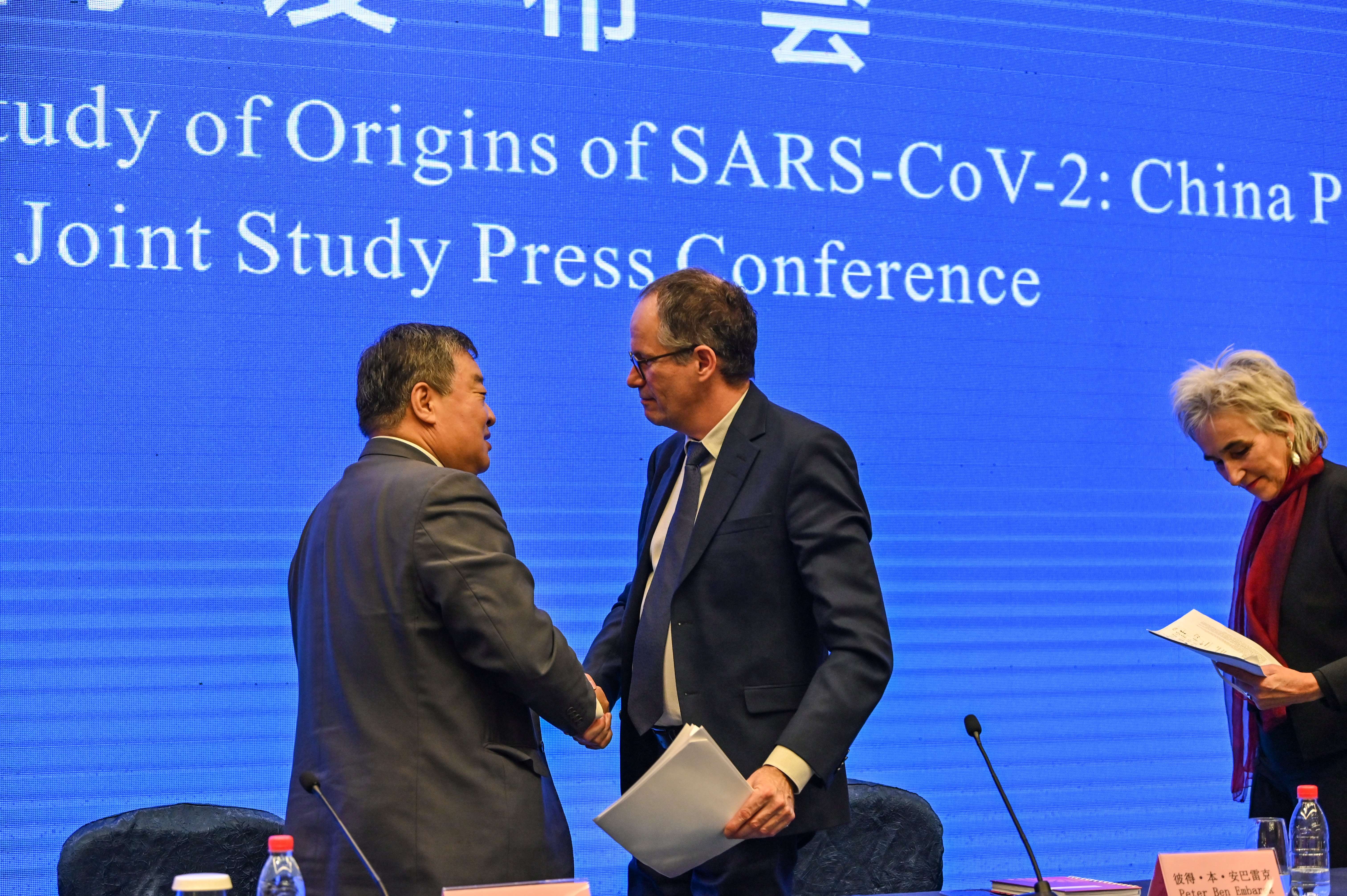 An international team of experts from the World Health Organization (WHO) in the city of Wuhan, in China's Hubei province on February 9, 2021.