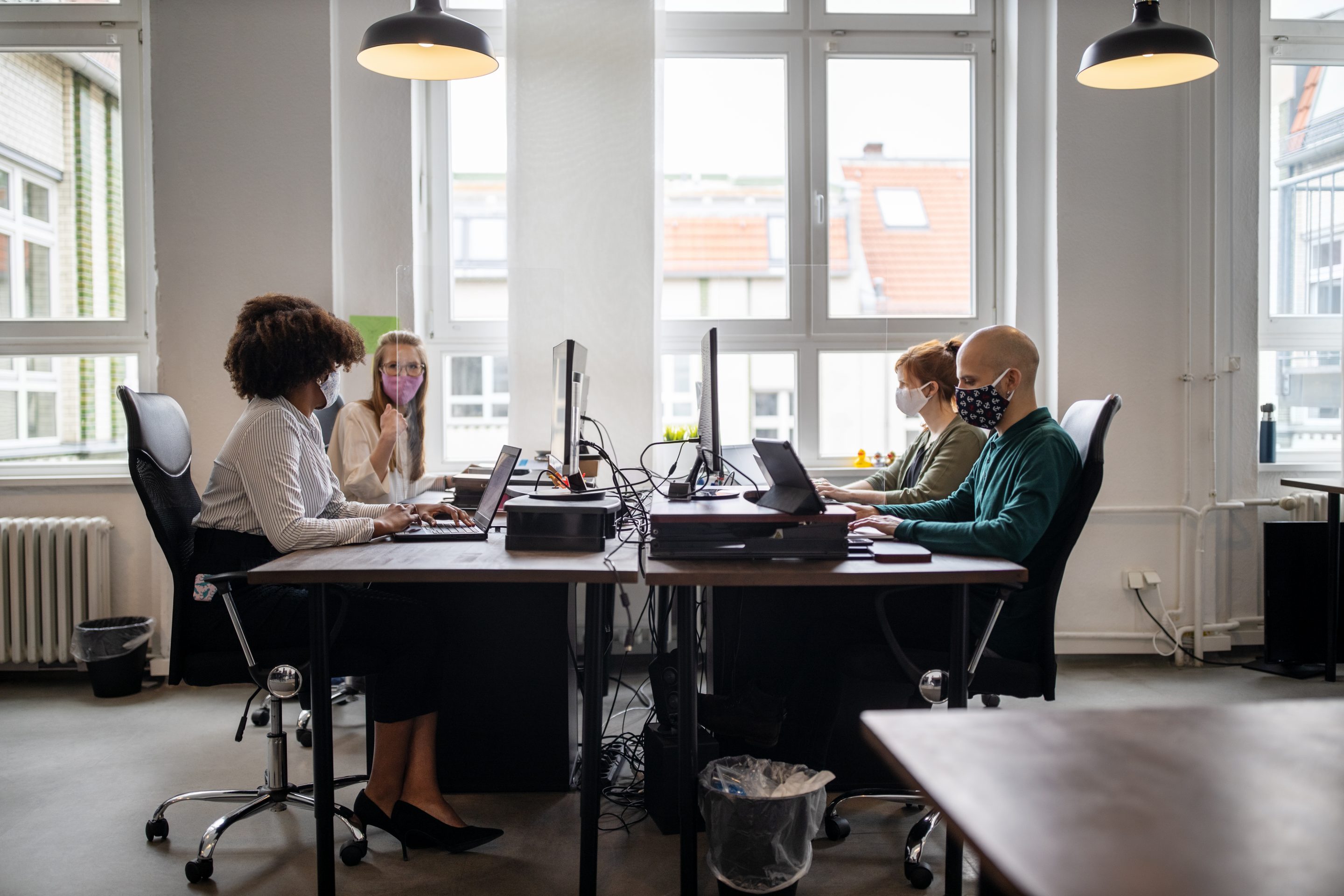 Business people return back to work after covid-19 pandemic