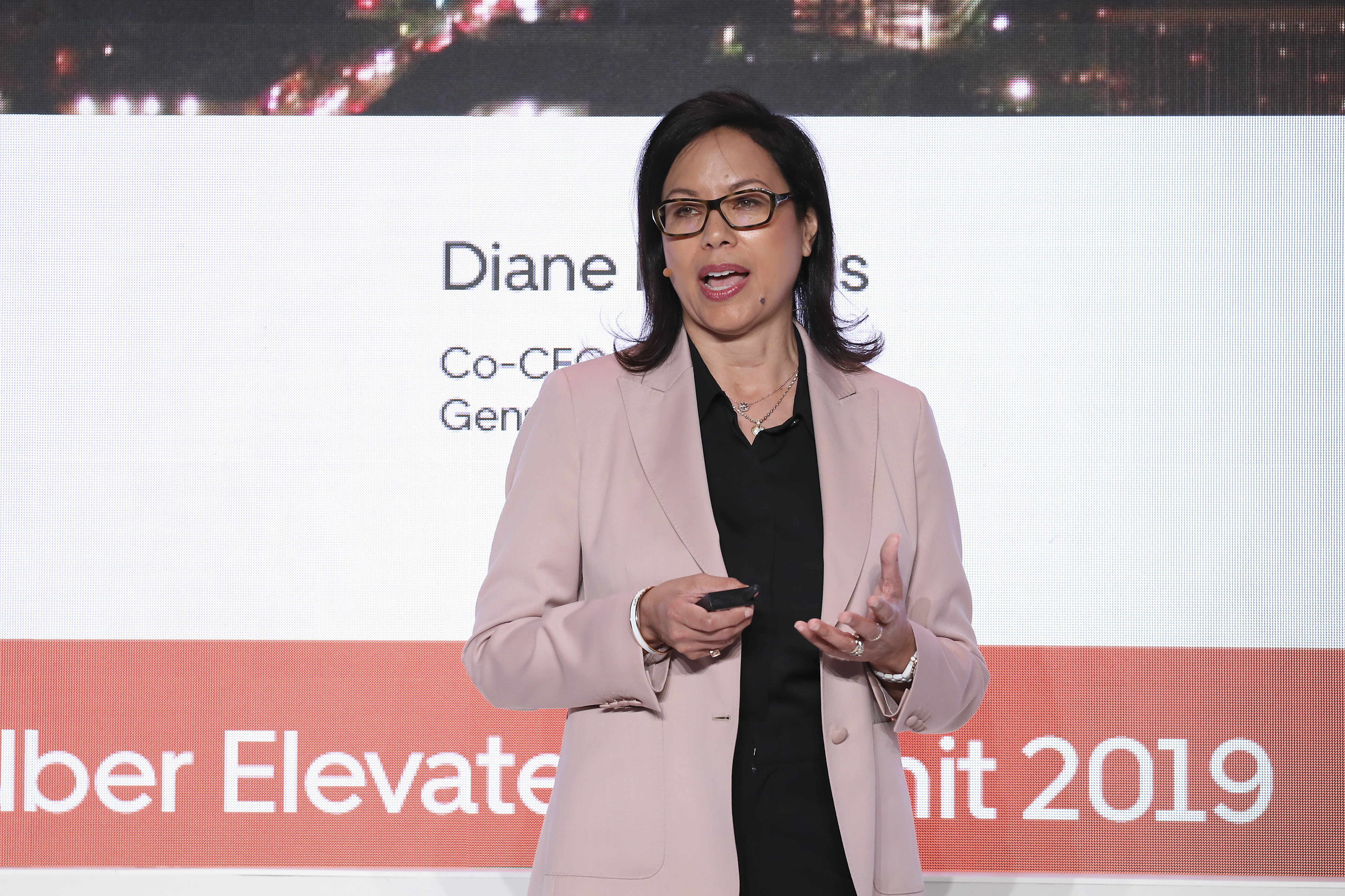 Diane Hoskins, Co-CEO, Gensler, speaks during Uber Elevate Summit 2019 at Ronald Reagan Building and International Trade Center on June 12, 2019 in Washington, DC.