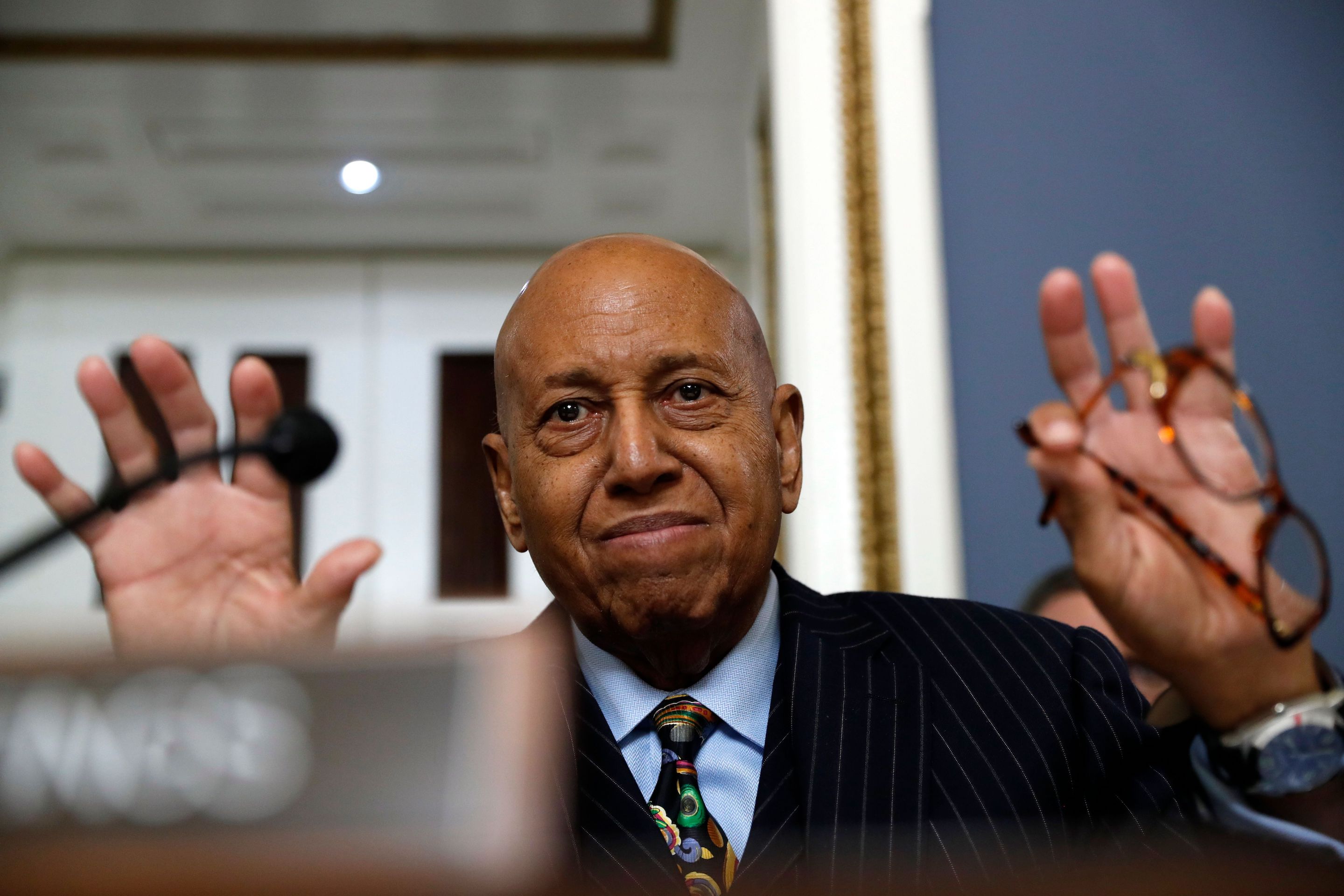 Rep. Alcee Hastings, D-FL, speaks during a meeting of a House Rules Committee hearing on the impeachment against President Donald Trump, December 17, 2019, on Capitol Hill in Washington, DC.