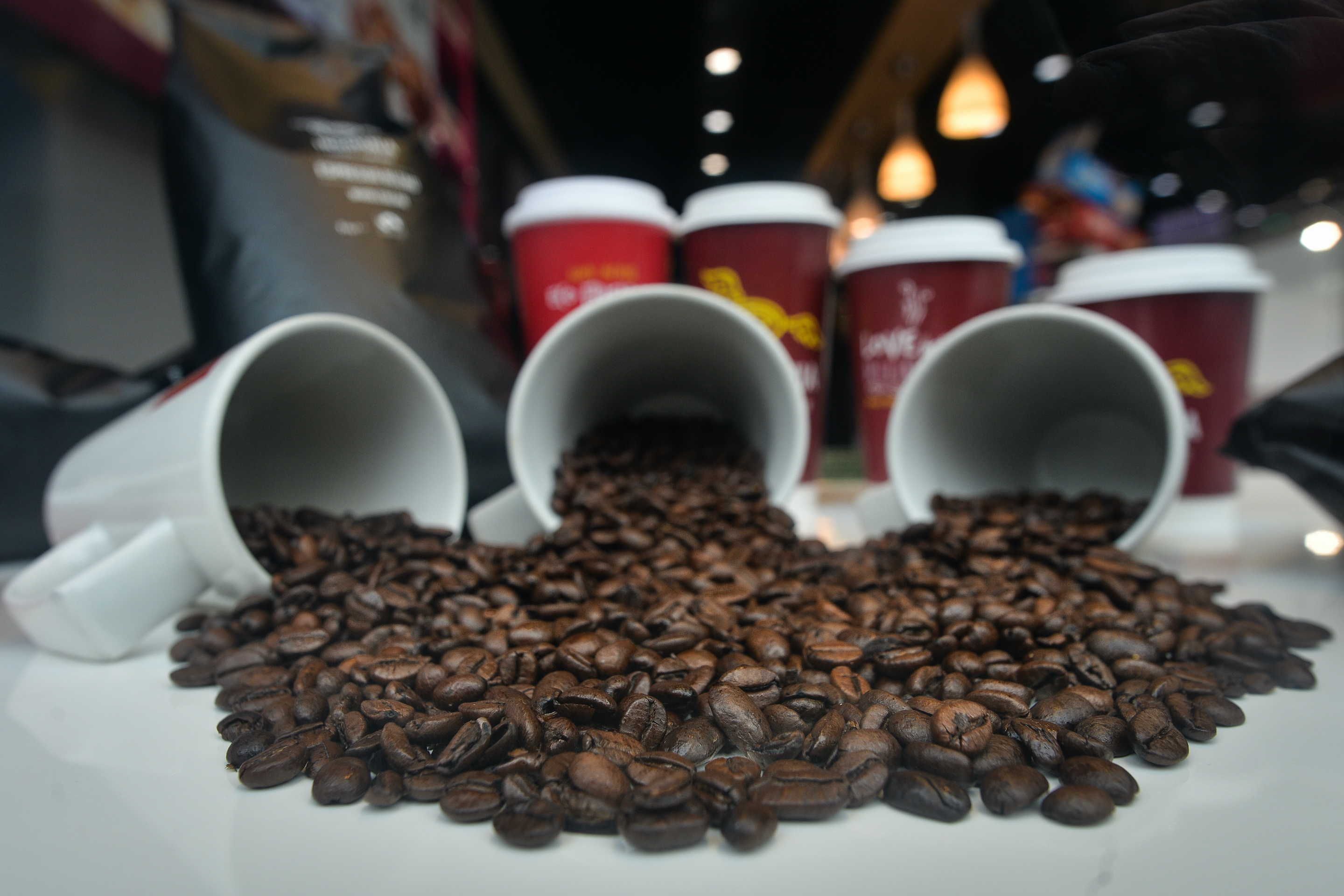 Coffee beans seen in the window of Insomnia Coffee Company in Dublin's city centre.