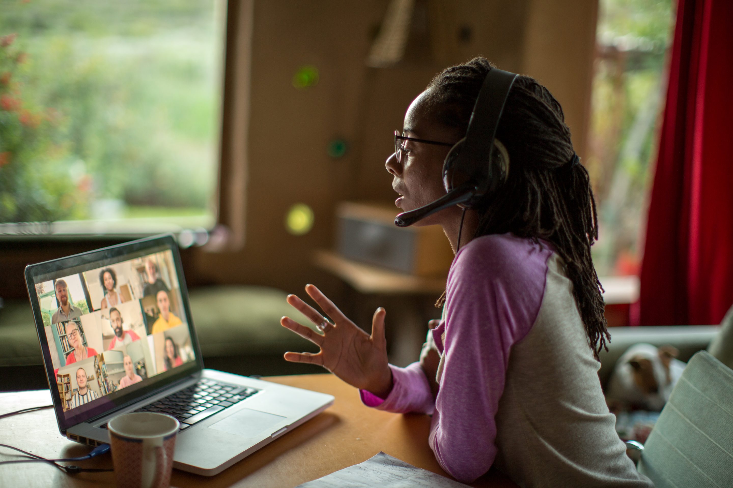 woman in video meeting