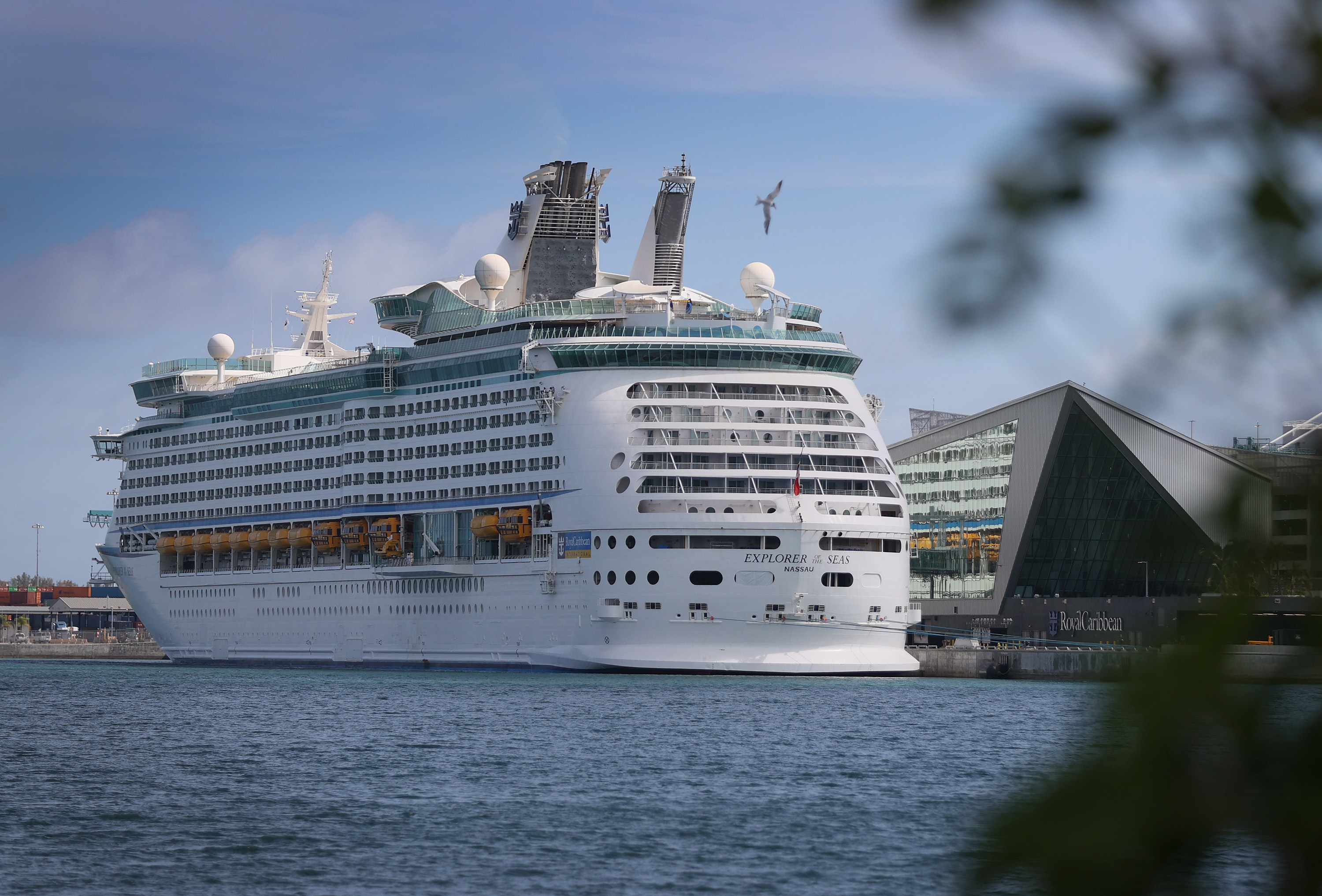Royal Caribbean’s Explorer of the Seas cruise ship is docked at PortMiami on March 02, 2021 in Miami, Florida.