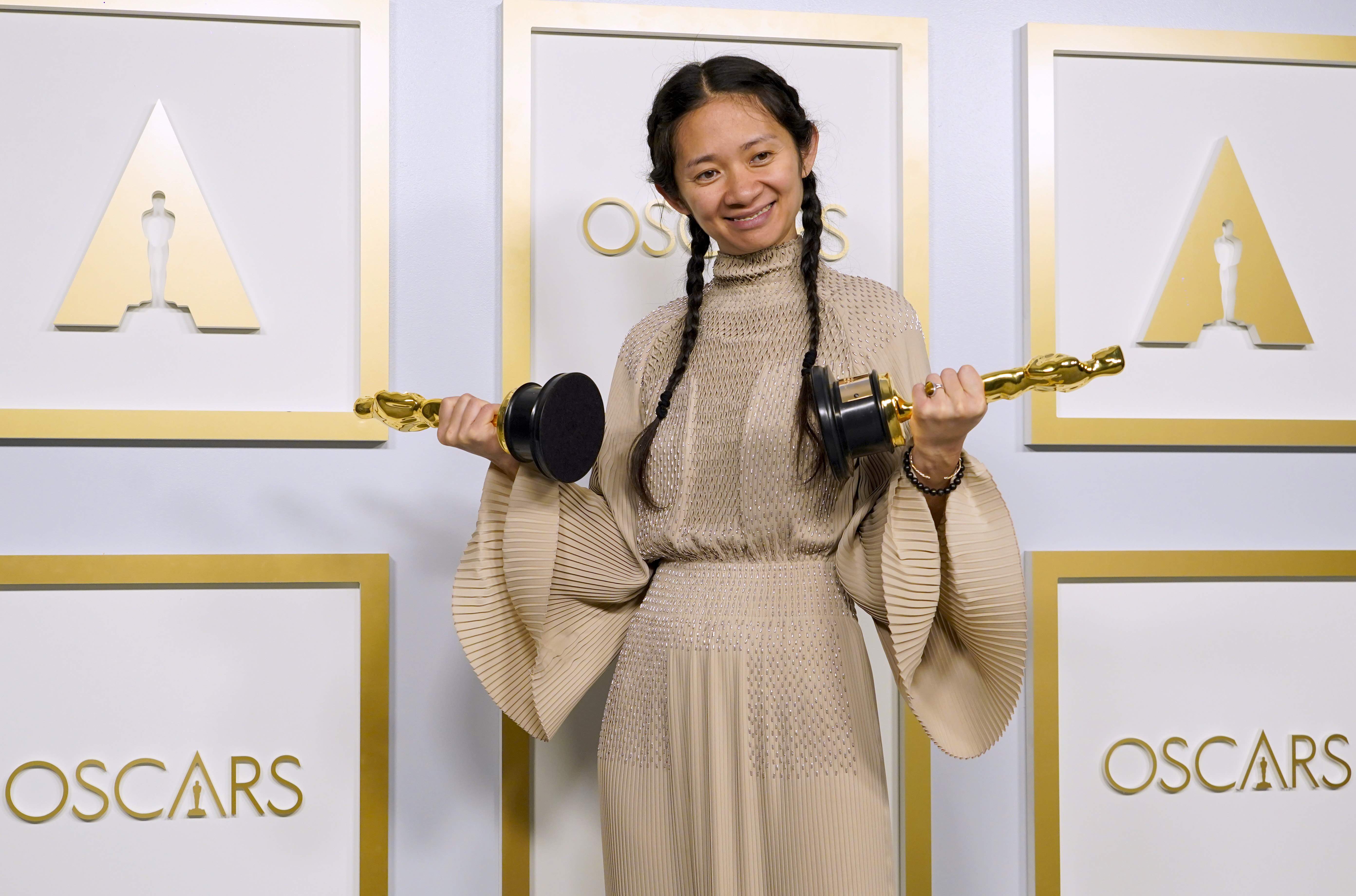 Chloé Zhao won best director and her film 'Nomadland' won best picture at the Academy Awards Sunday night.