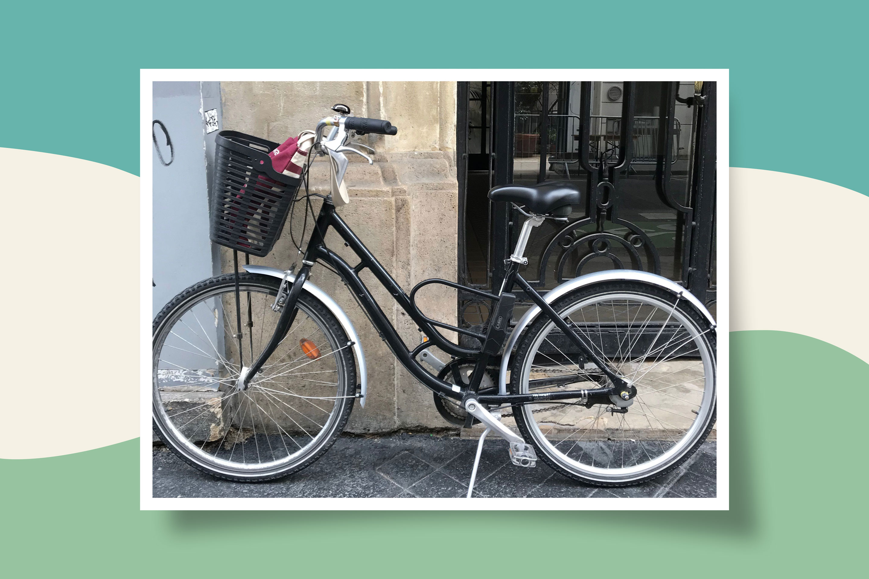 The author's trusty bicycle on the streets of Paris.