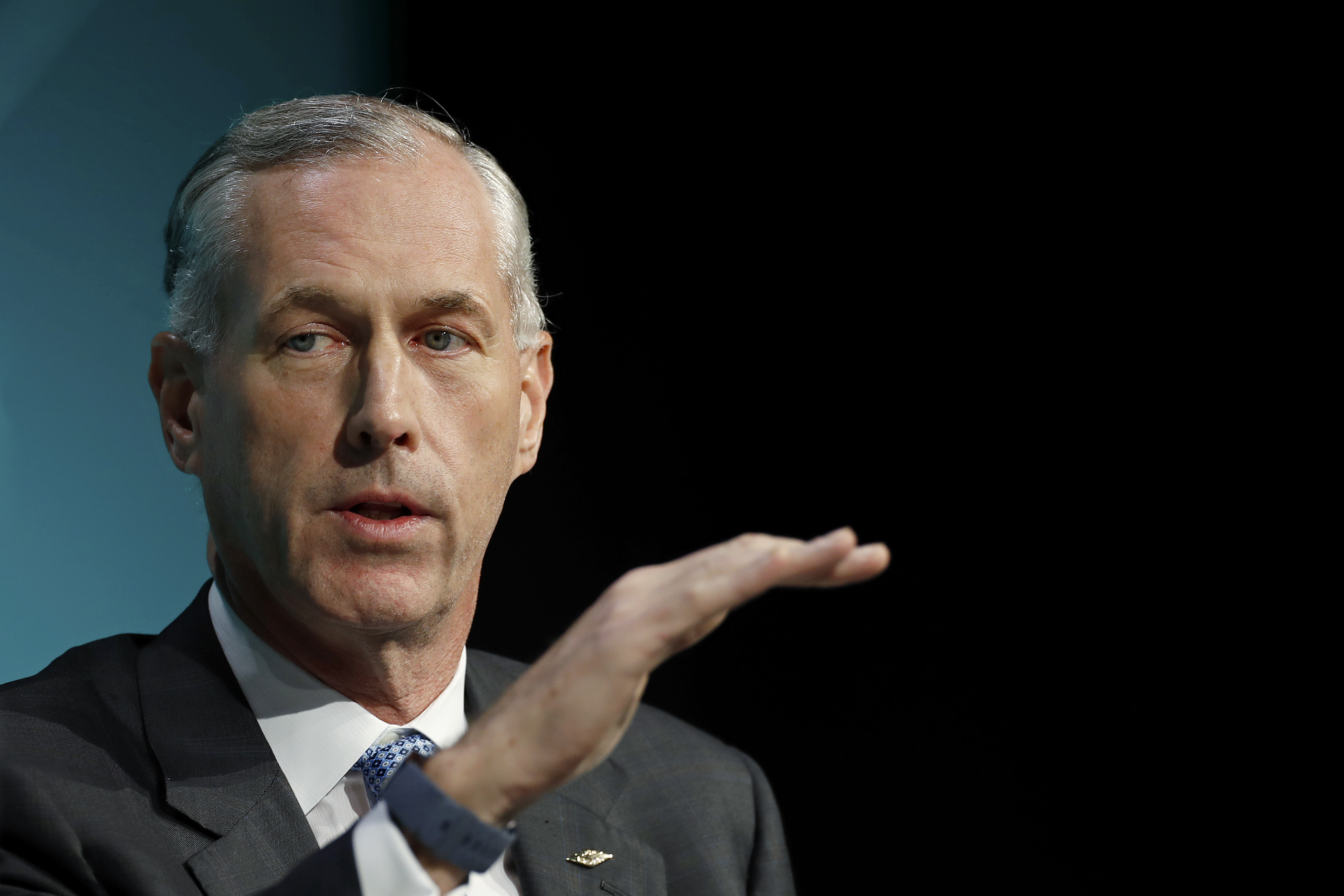 Jim Fitterling, chief executive officer of Dow Chemical Co., speaks during the 2019 CERAWeek by IHS Markit conference in Houston, Texas, U.S., on Wednesday, March 13, 2019.