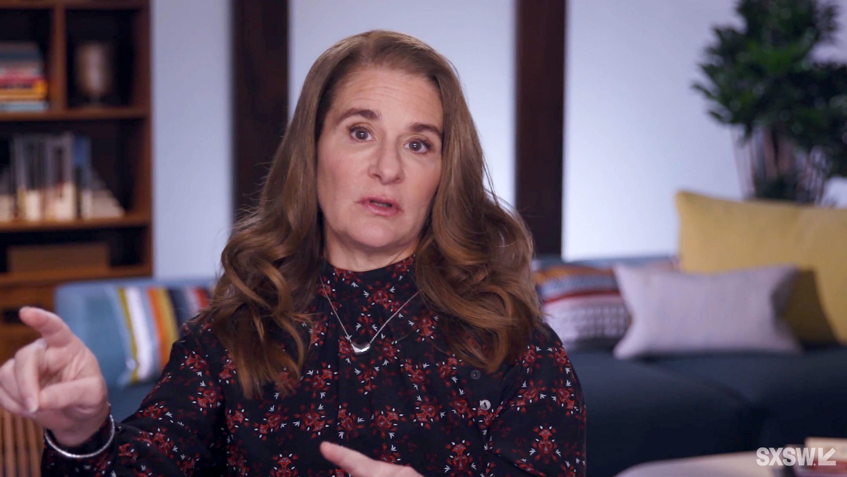 Melinda Gates speaks at the featured session, "Melinda Gates + Kelly Corrigan Talk Big Change" during SXSW Online on March 19, 2021.