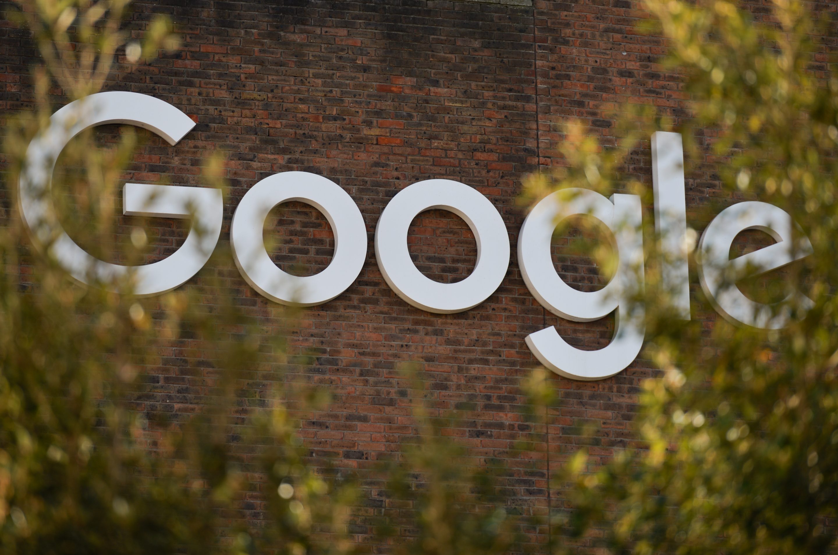 A view of Google logo on the Google building GRCQ1 in Dublin's Grand Canal area.
