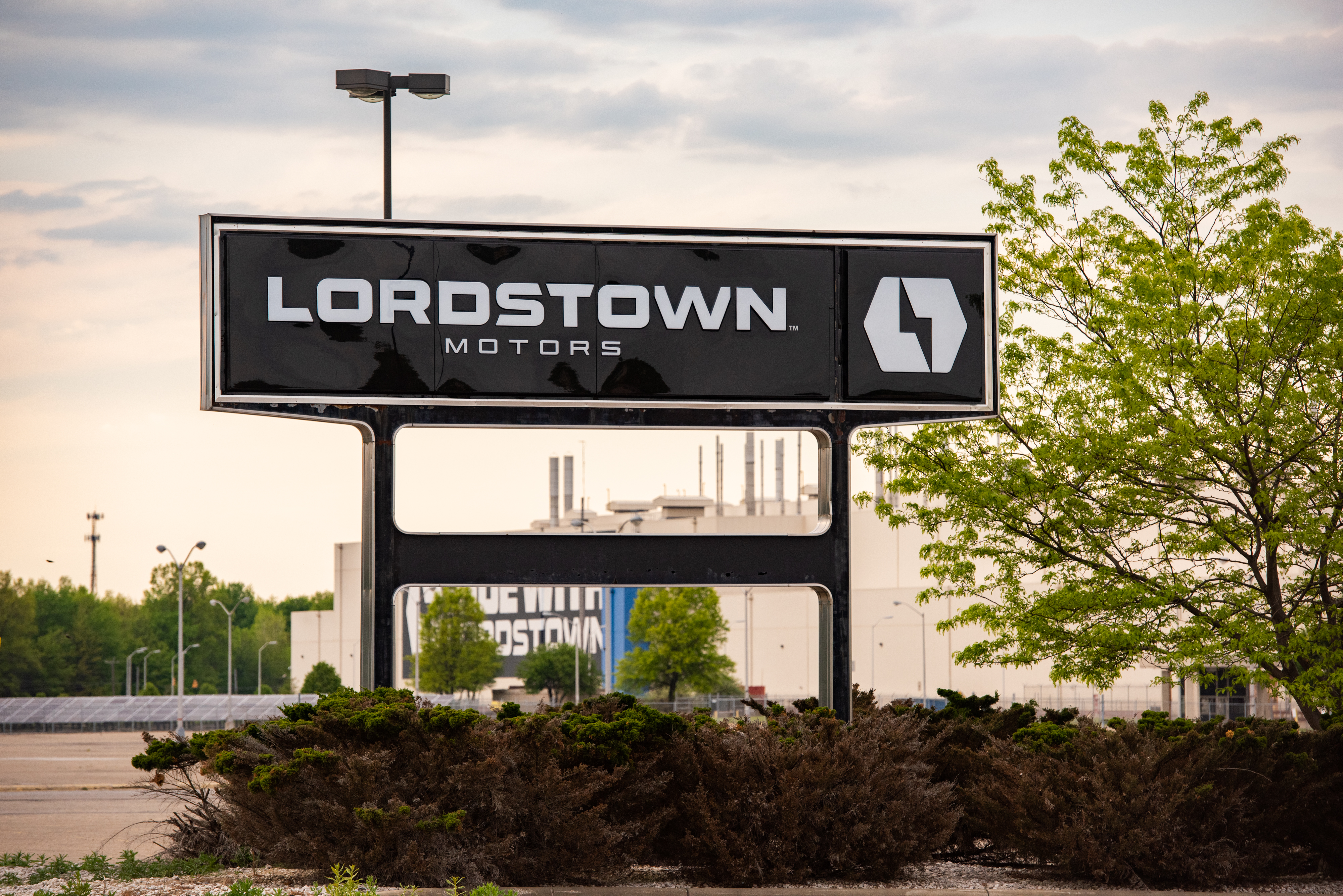 Signage outside Lordstown Motors Corp. headquarters in Lordstown, Ohio on May 15, 2021. Lordstown Motors Corp. is scheduled to release earnings figures on May 24.