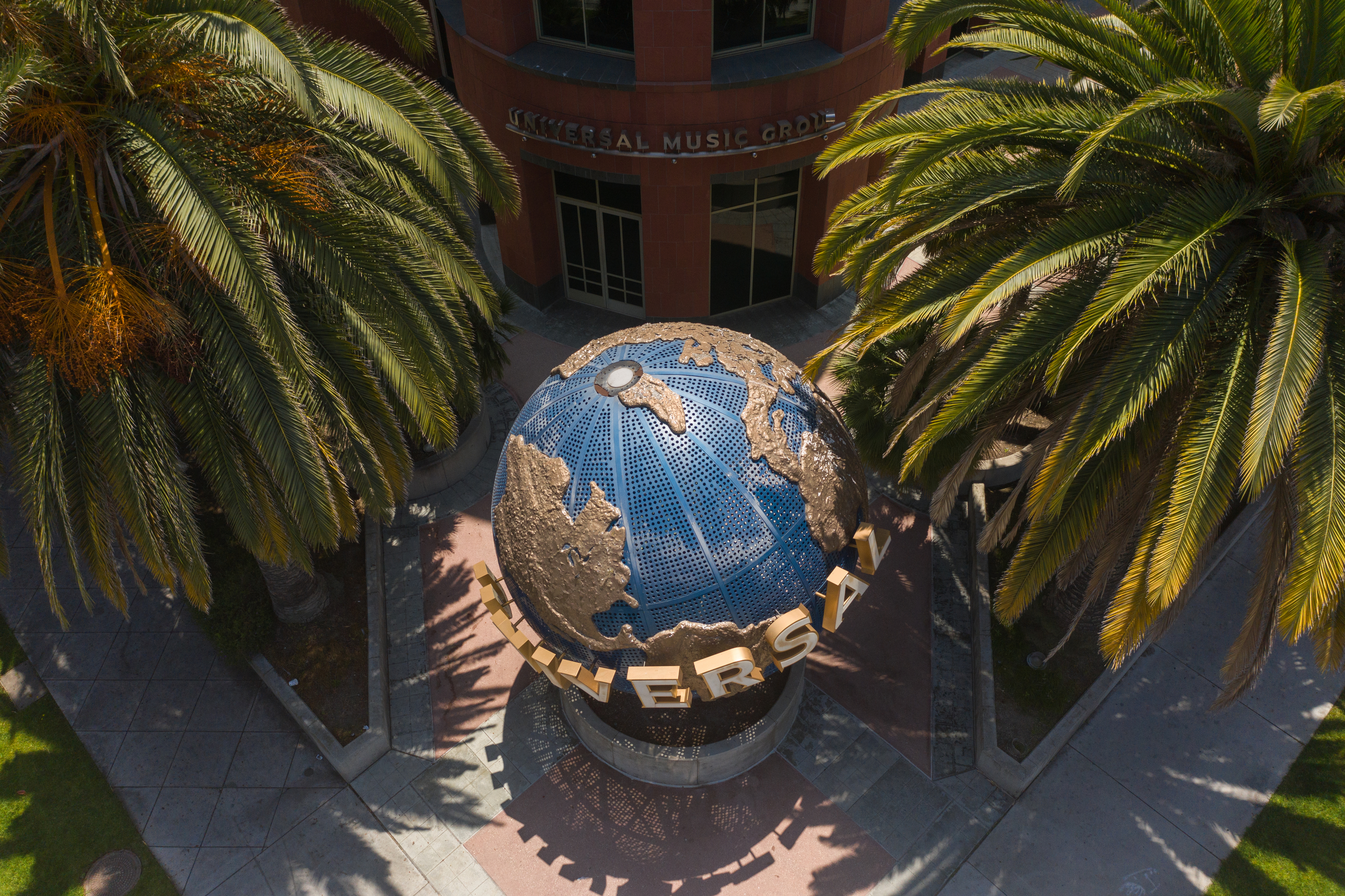 Signage outside Universal Music Group headquarters in Santa Monica, California, U.S. on Friday. June 4, 2021. 