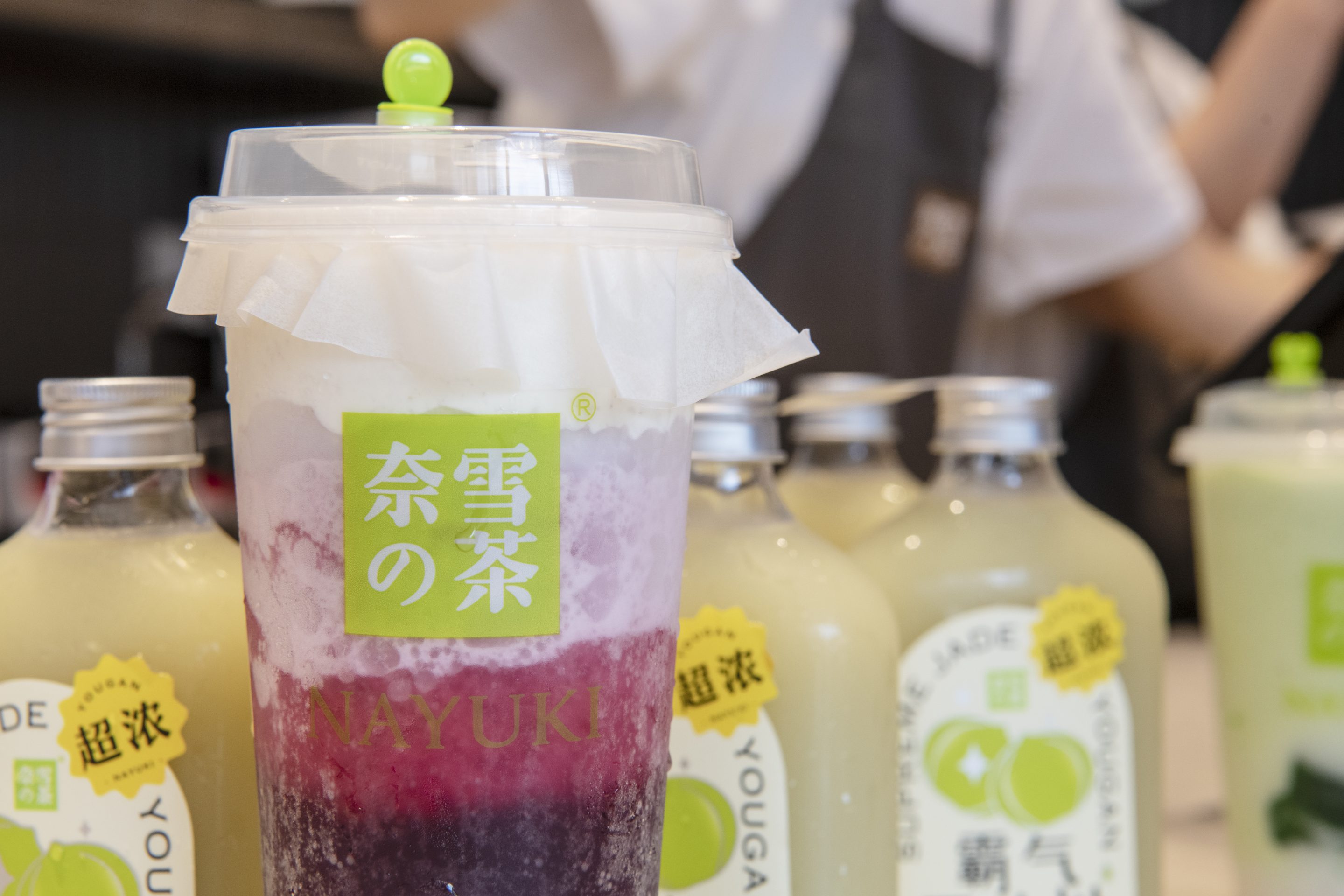 Beverages at a Nayuki Tea shop on June 26, 2021, in Guangzhou, Guangdong Province, China. 
