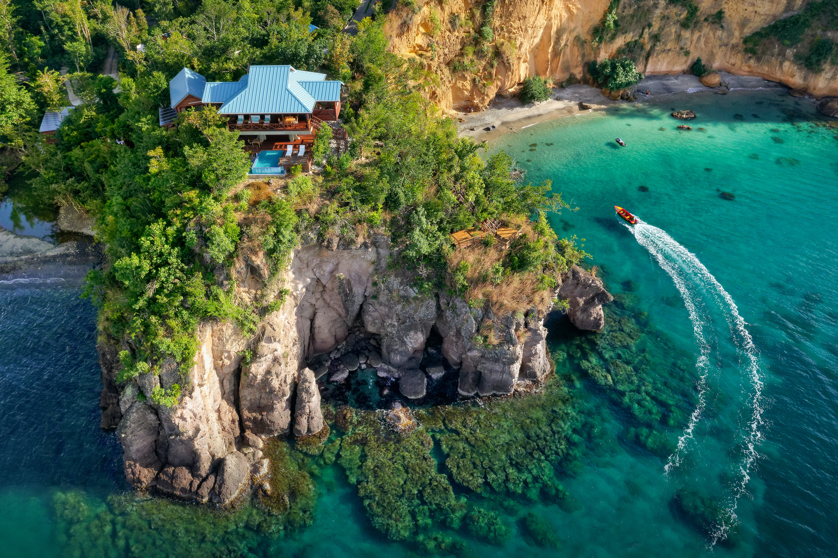 Secret Bay, a Relais & Châteaux boutique hotel on the island of Dominica.