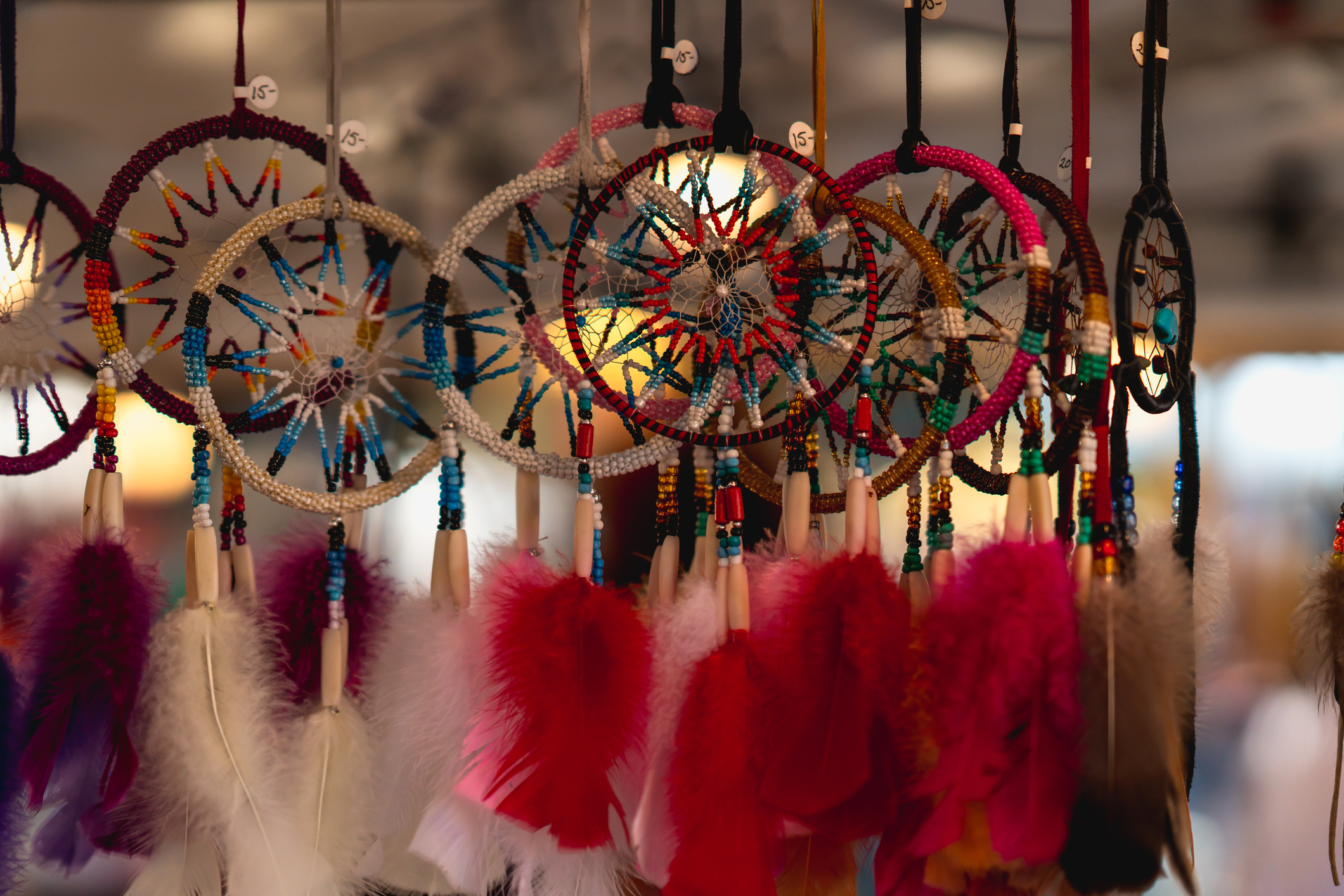 A variety of animal hides and bird feathers are incorporated into Native American regalia. Santa Ynez Chumash Inter-Tribal Pow Wow. Live Oak Campground, Santa Barbara, Calif. October 5, 2019.