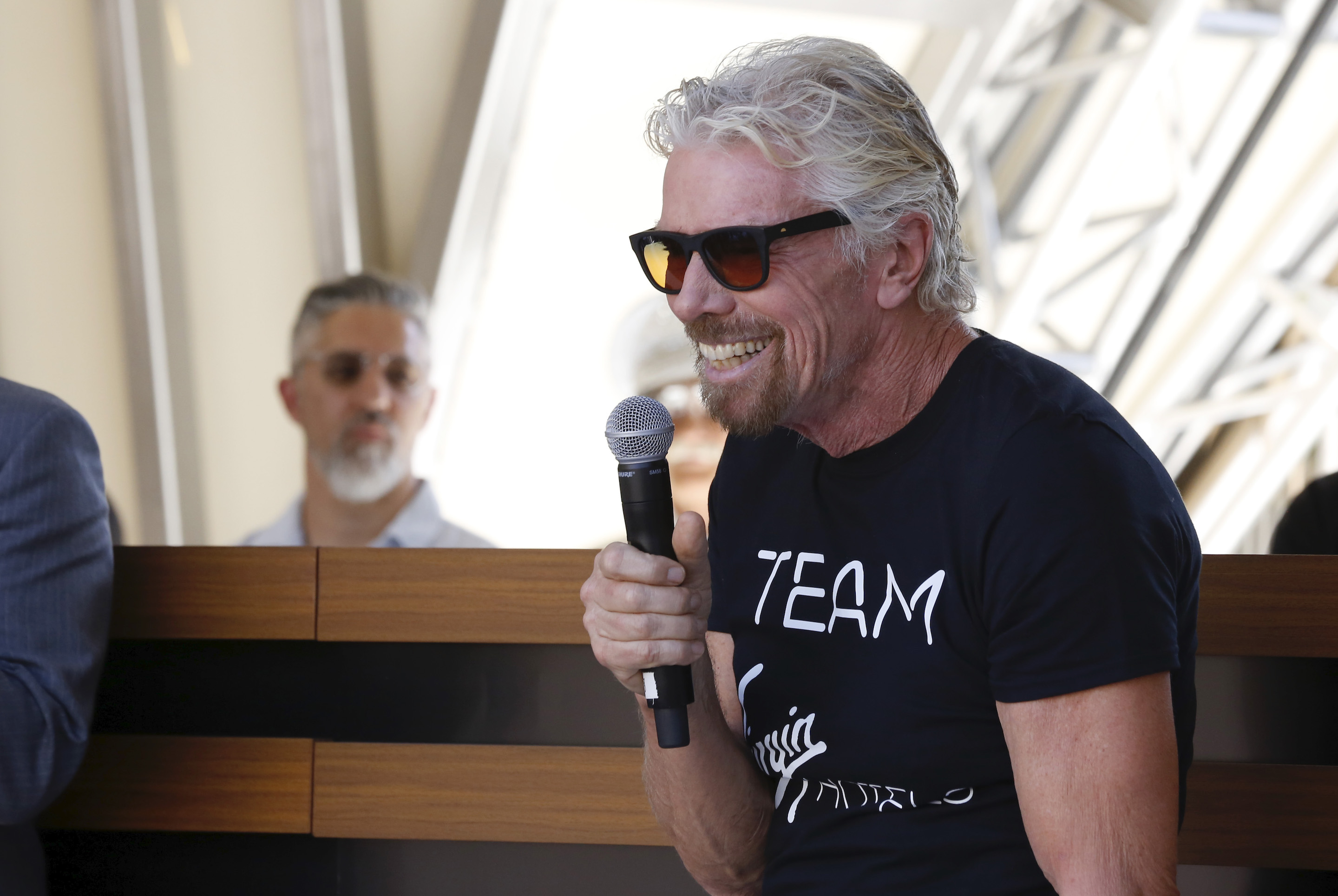 Sir Richard Branson speaks during the “Unstoppable Weekend” kickoff event at Elia Beach Club at Virgin Hotels Las Vegas on June 10, 2021, in Las Vegas.