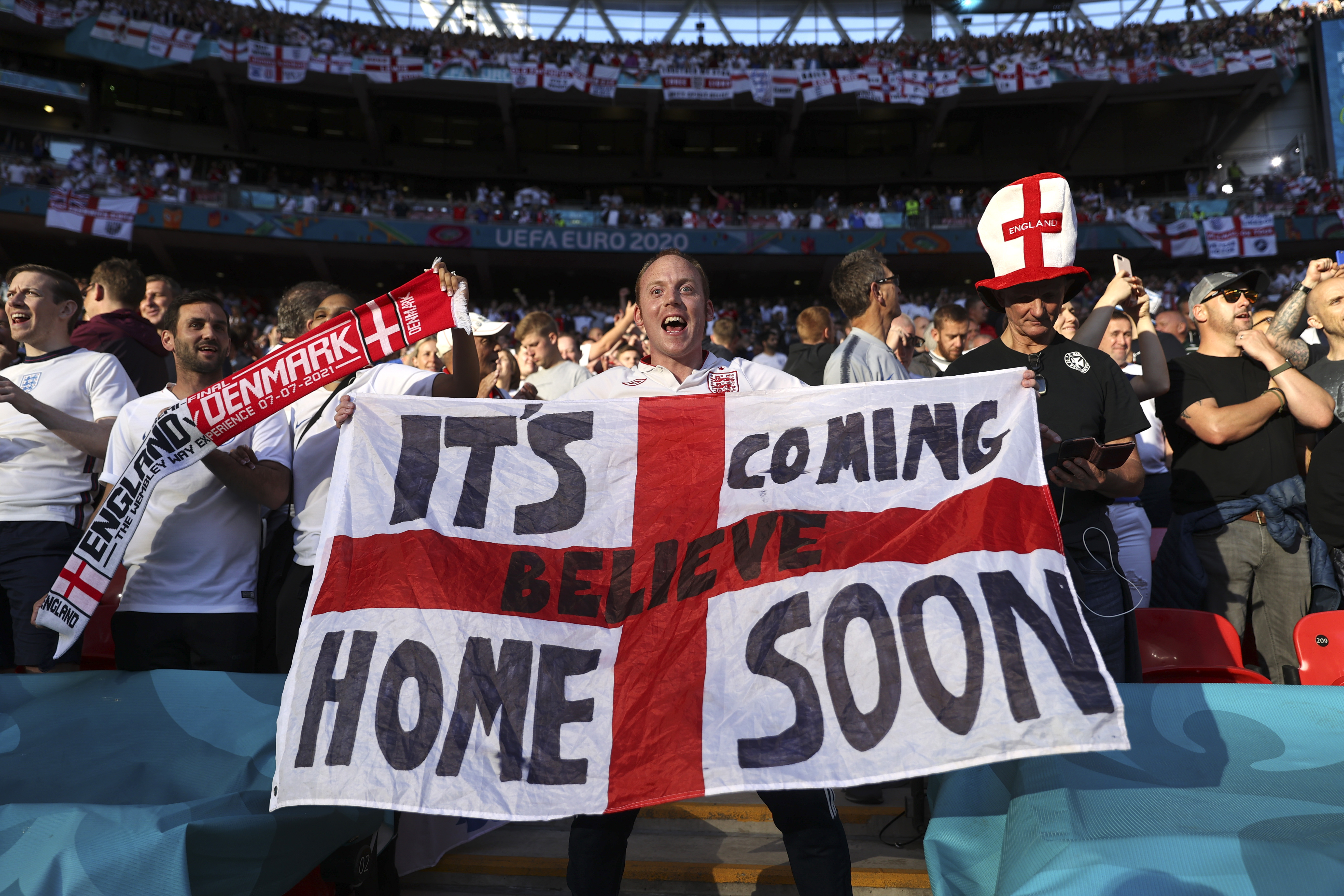 "It's coming home" has become the rallying cry for English soccer fans during the European Championships this past month. Public health officials worry the same phrase could apply to the latest wave of COVID cases.