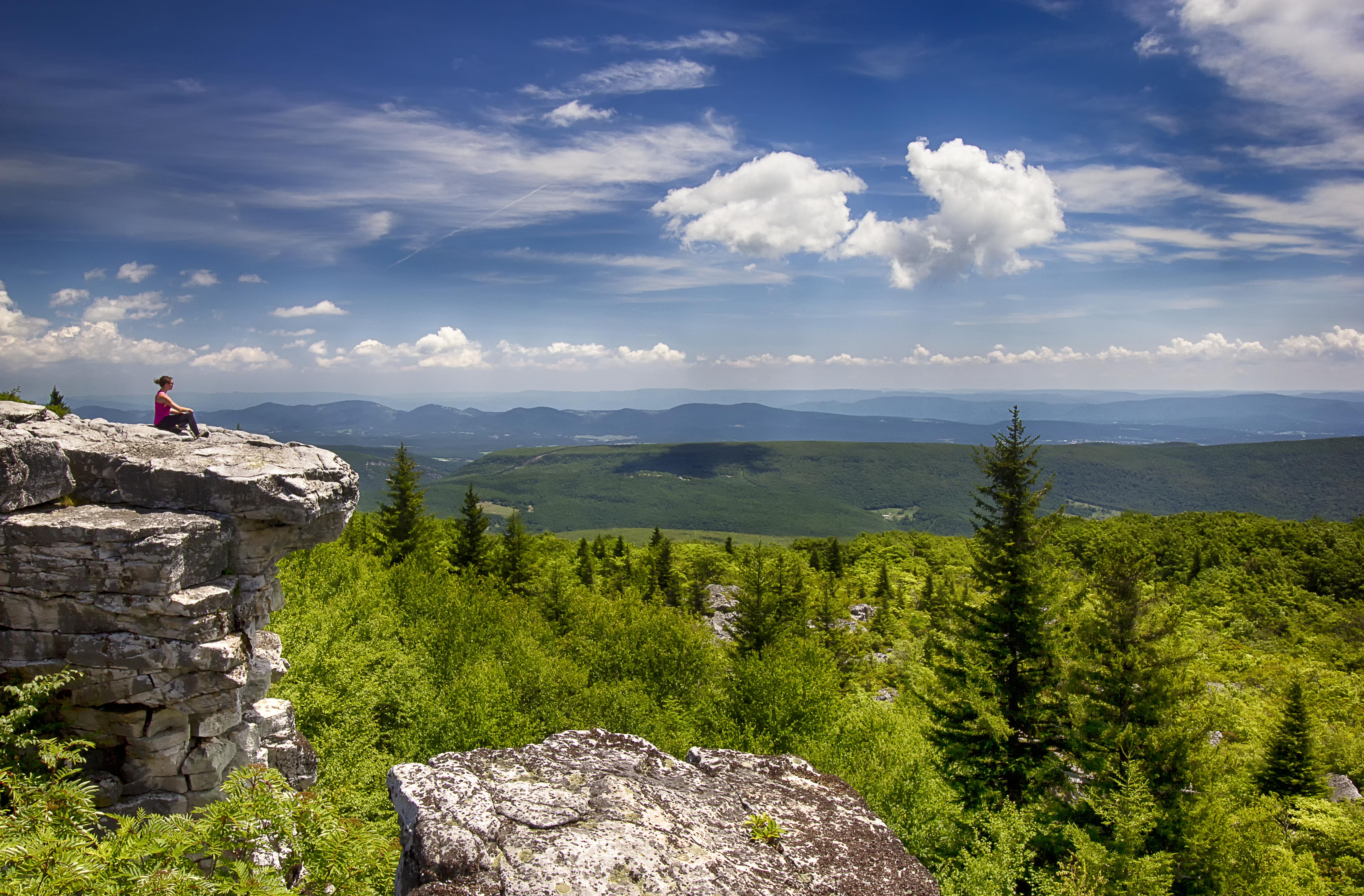 The view from Bear Rocks, located within the Dolly Sods Wilderness in West Virginia.
